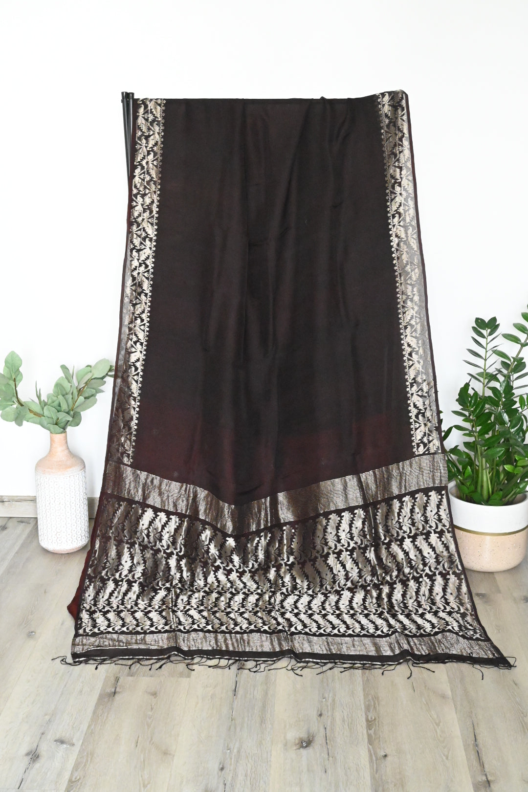 Muslin silk Wine Color