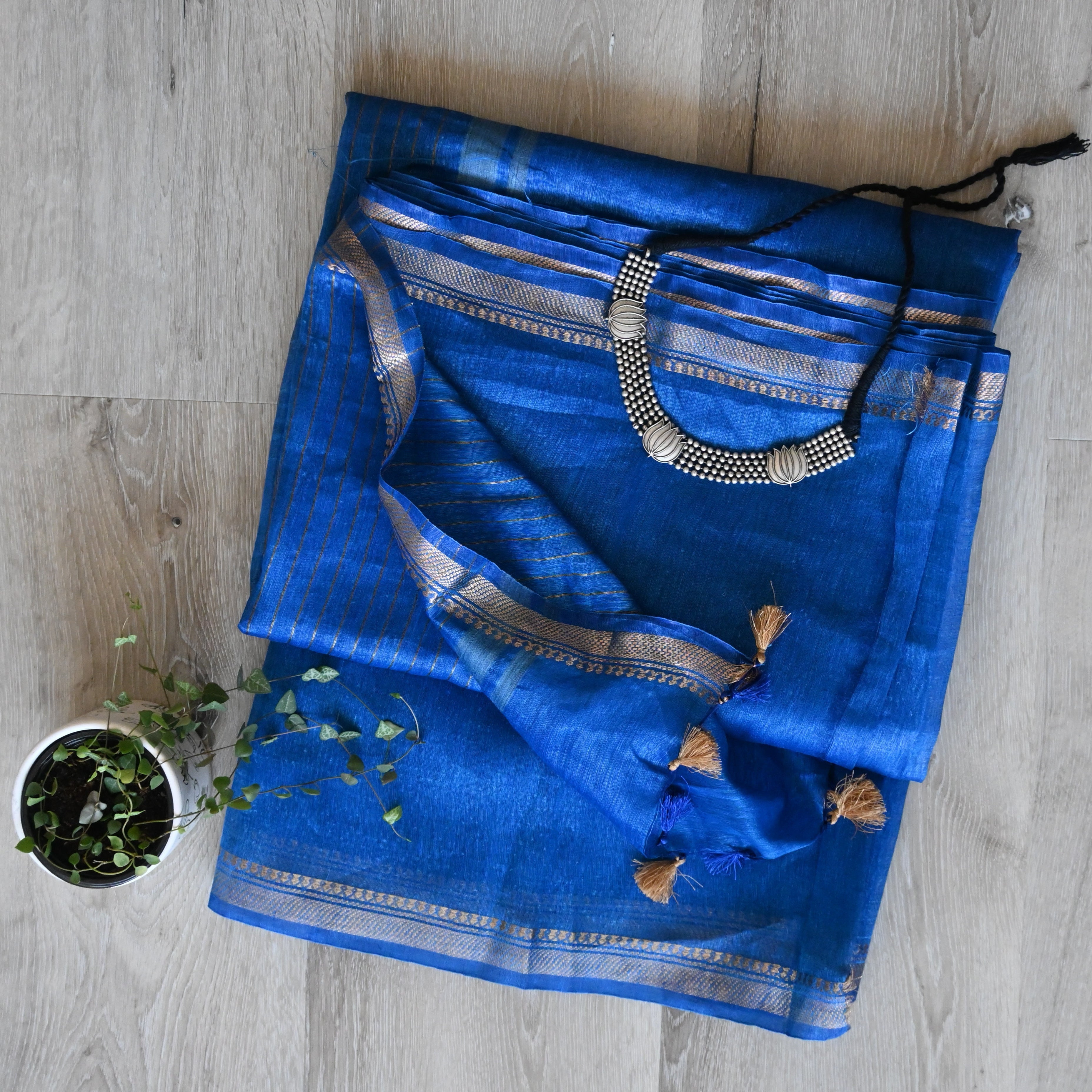 Pure Silk Linen Saree