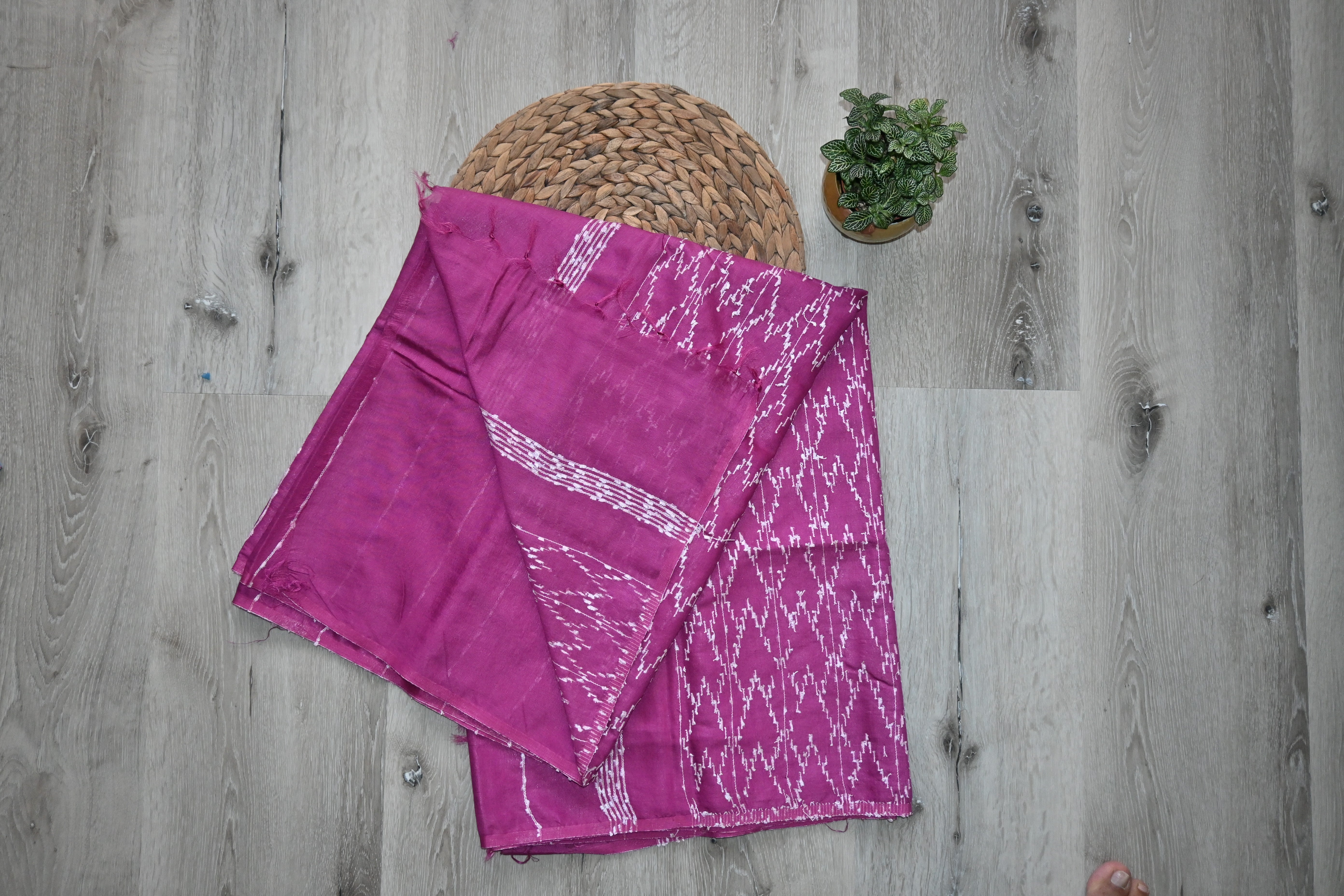 Cotton Silk Dobi Buta Weave Saree