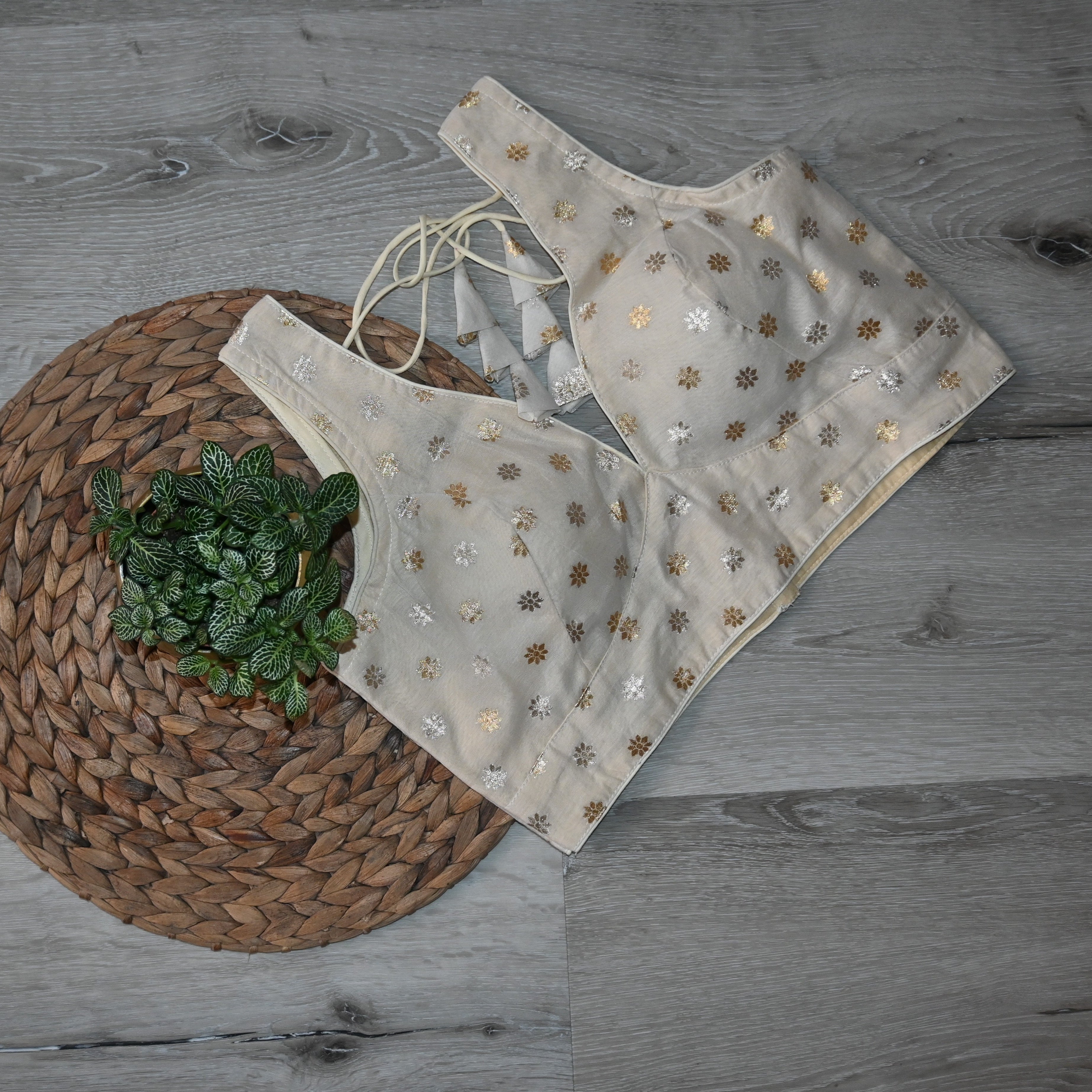 Off White Cotton Silk Blouse