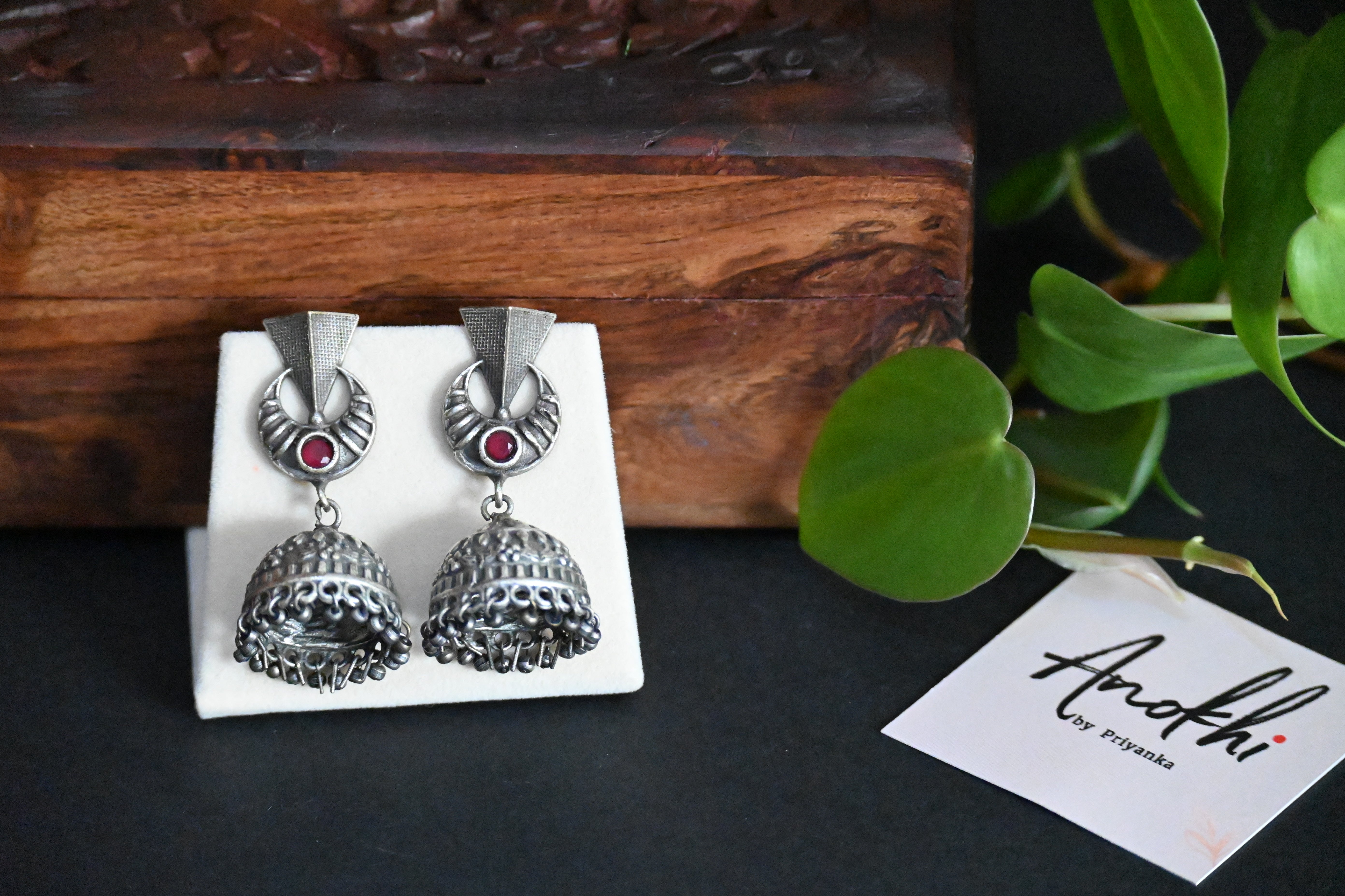 Rachna Jhumka, Silver Look Alike Oxidized Earrings