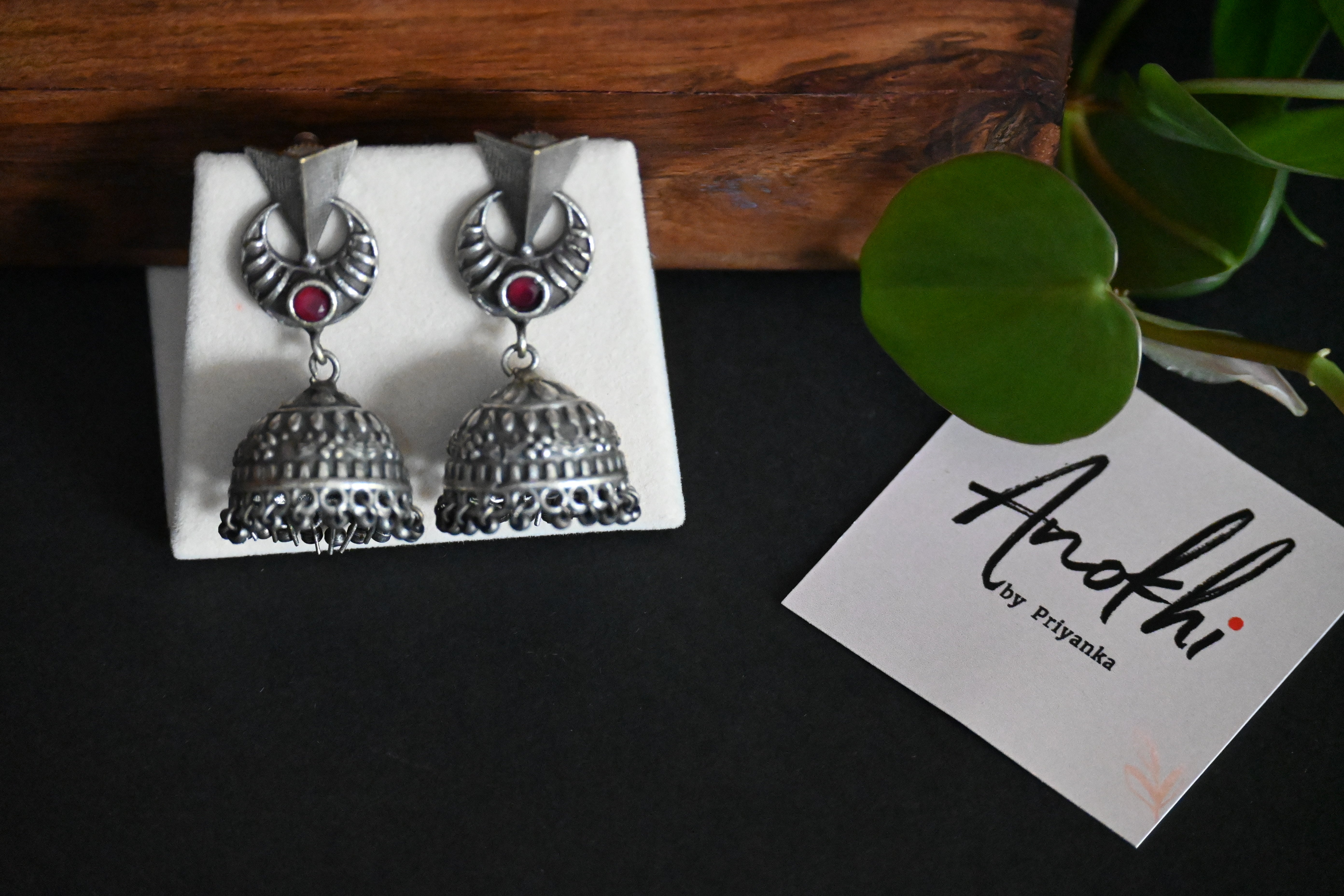 Rachna Jhumka, Silver Look Alike Oxidized Earrings