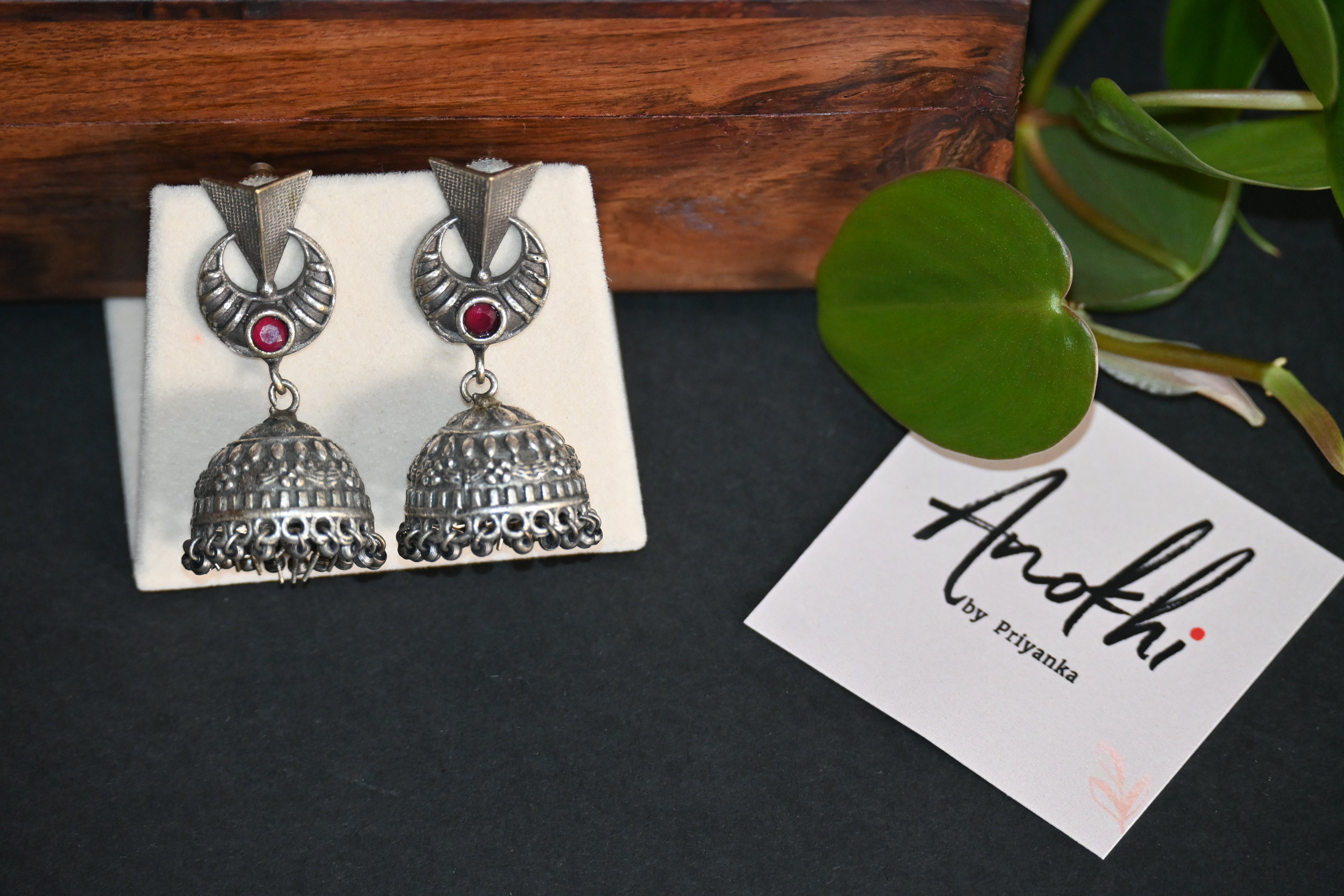 Rachna Jhumka, Silver Look Alike Oxidized Earrings