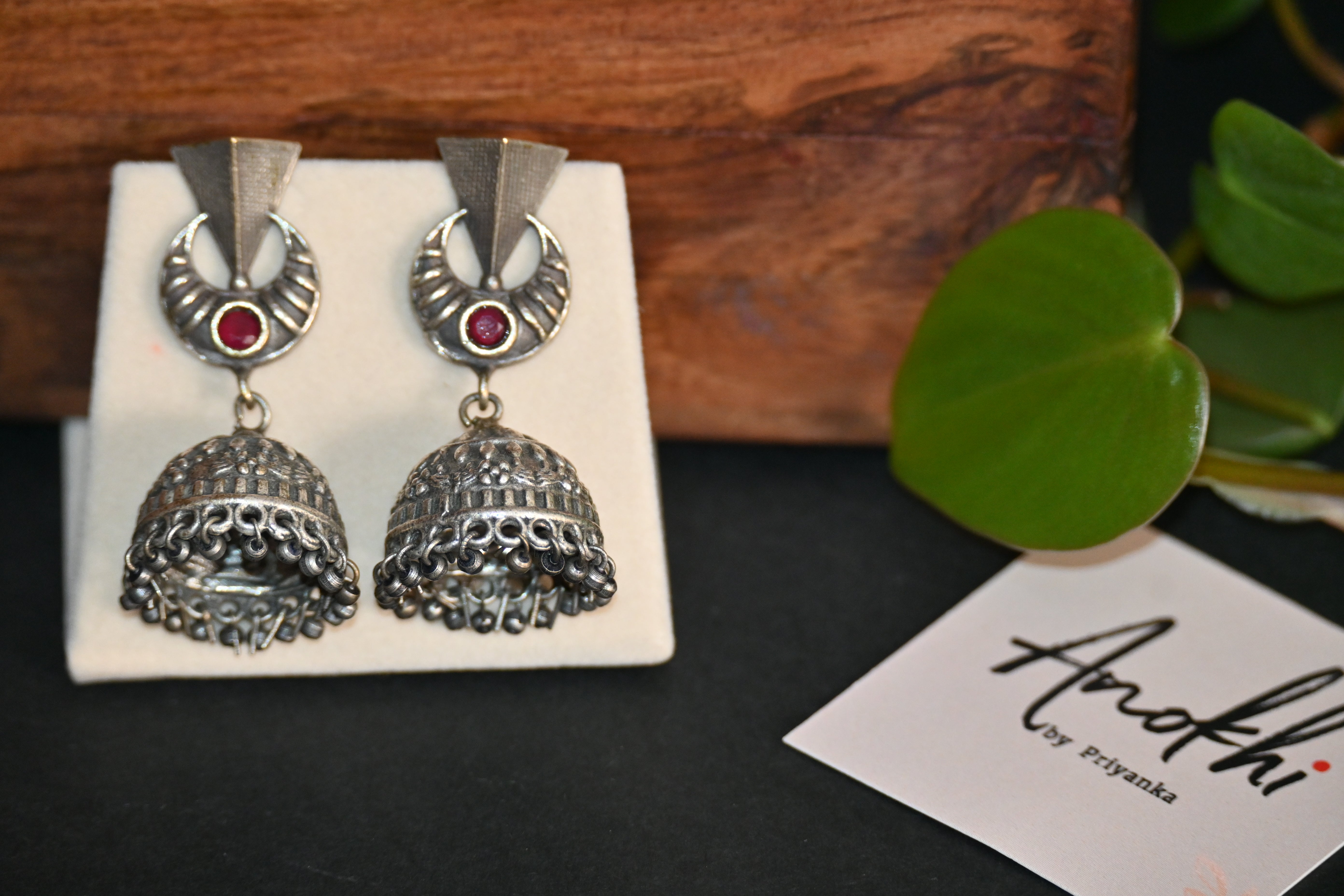 Rachna Jhumka, Silver Look Alike Oxidized Earrings