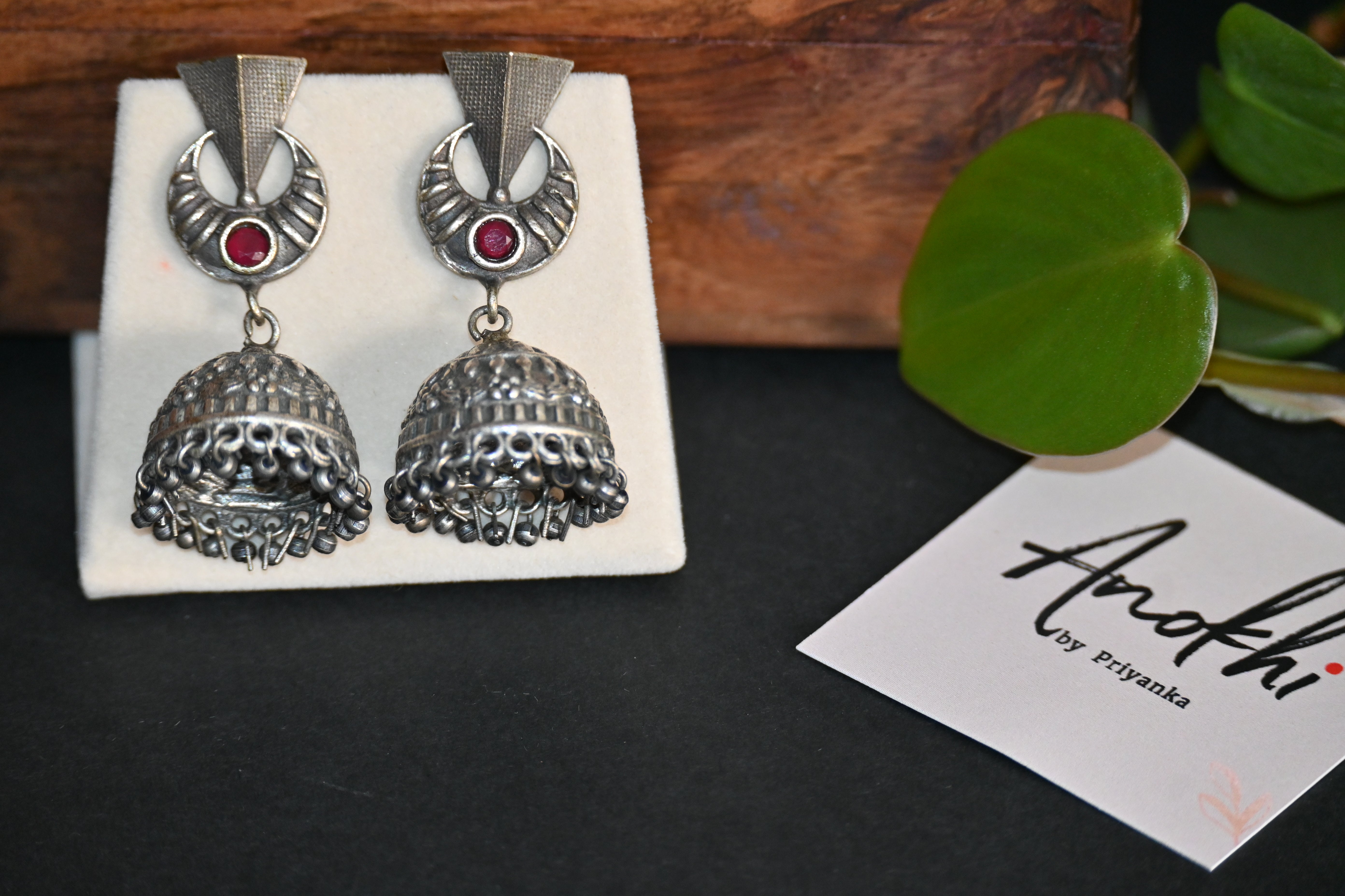 Rachna Jhumka, Silver Look Alike Oxidized Earrings