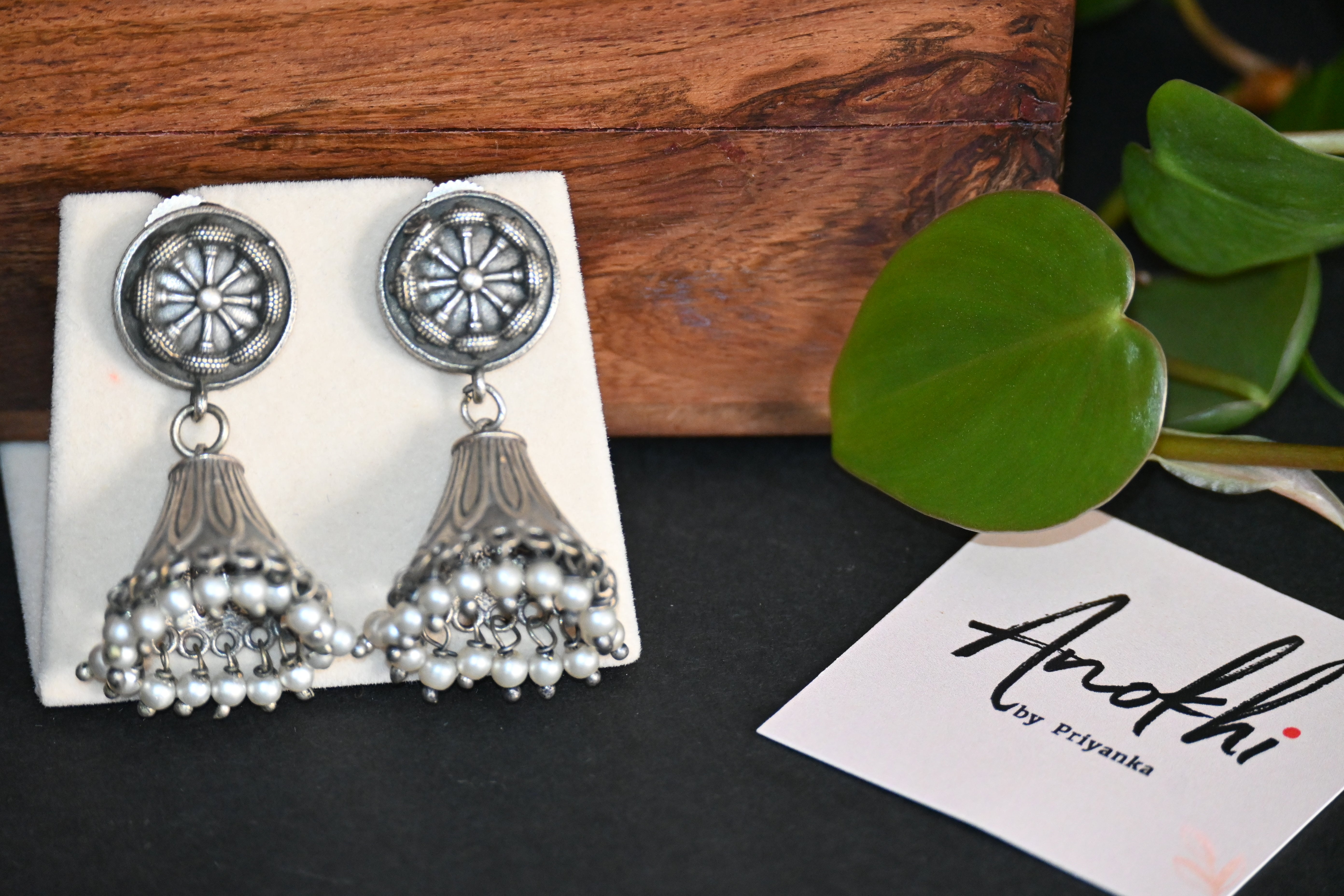 Stefan Jhumka, Silver Look Alike Oxidized Earrings