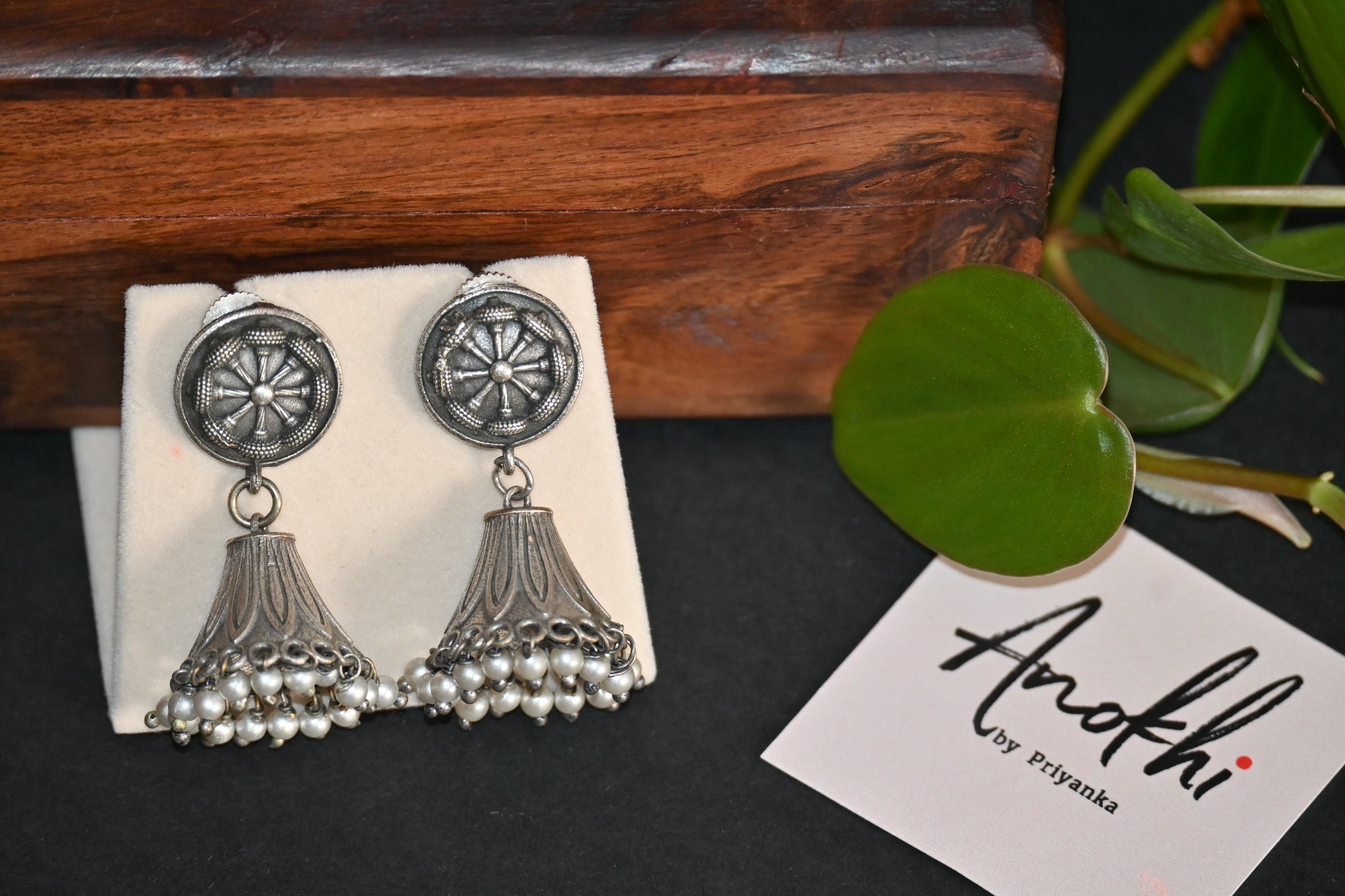 Stefan Jhumka, Silver Look Alike Oxidized Earrings