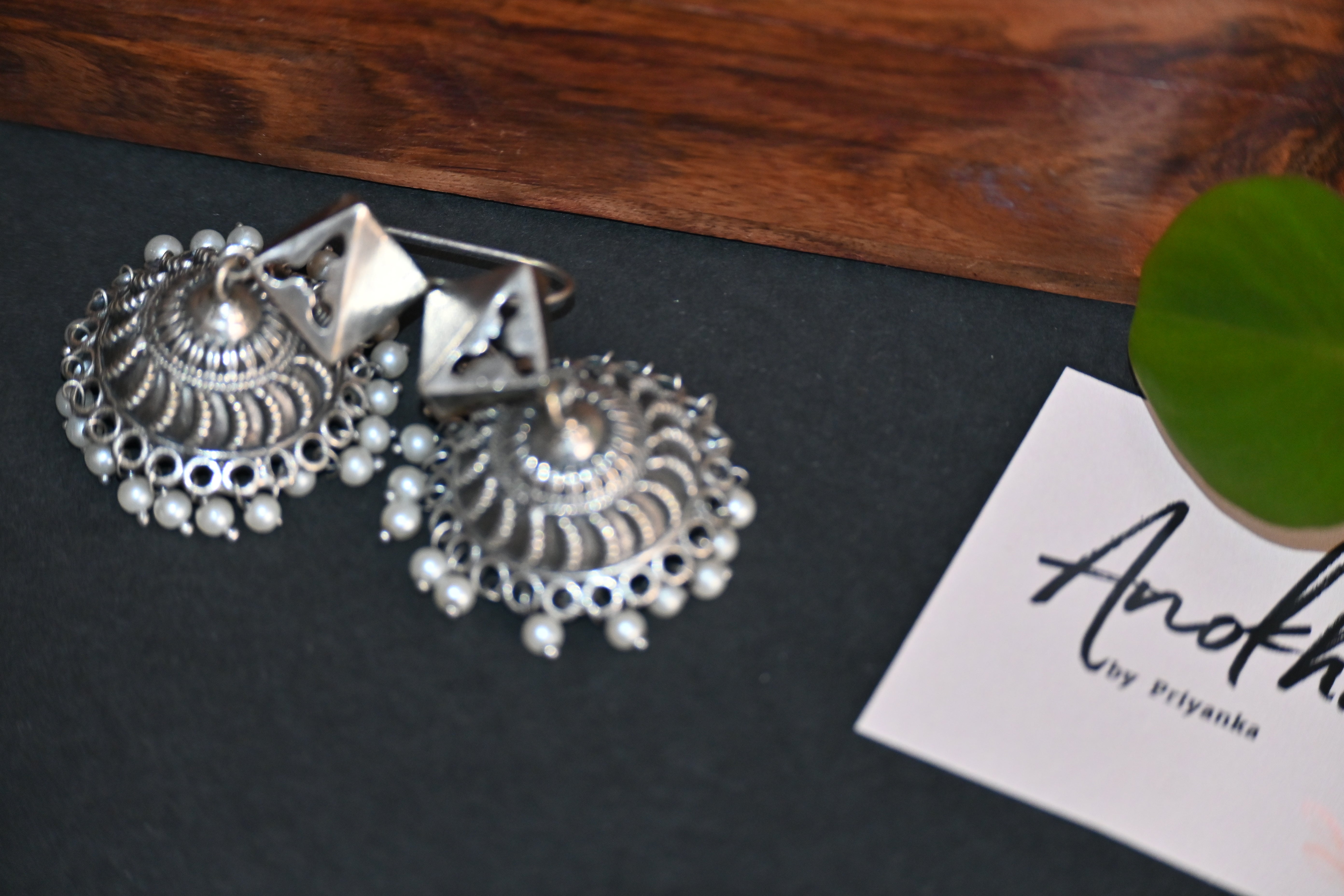 Zaveri Dome Jhumka, Silver Look Alike Oxidized Earrings