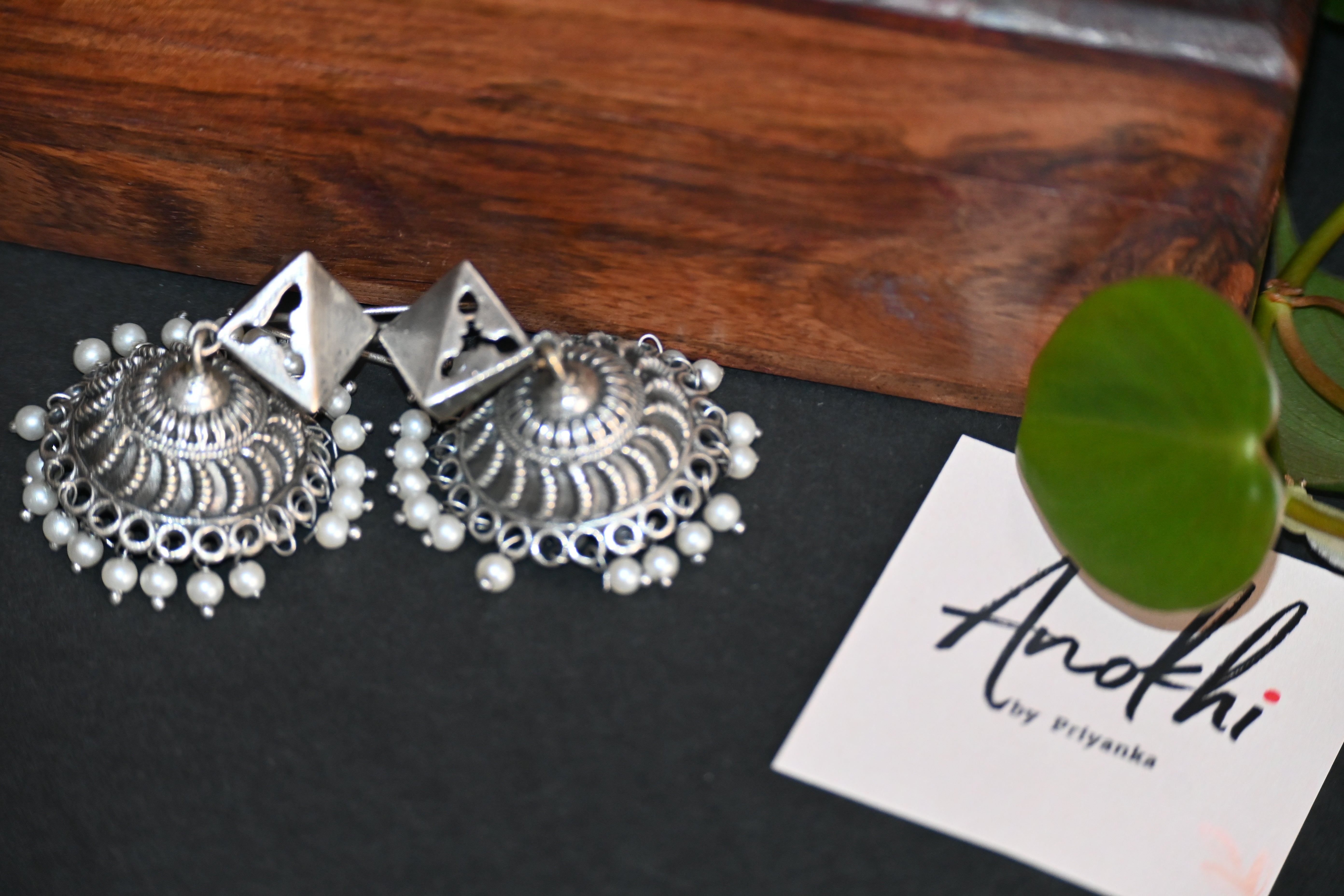 Zaveri Dome Jhumka, Silver Look Alike Oxidized Earrings