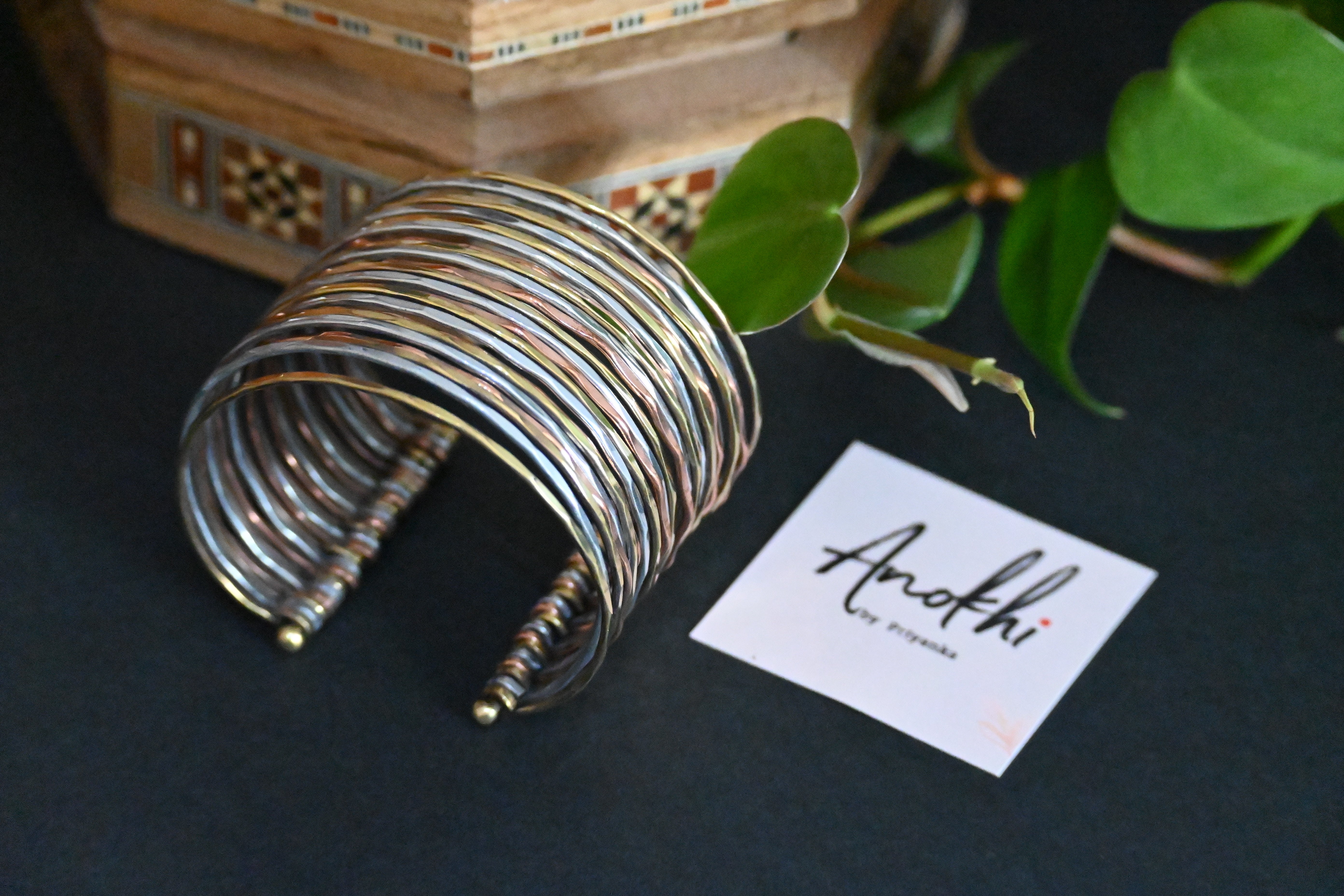 Multi Band Bolo Toggle Cuff Bangle