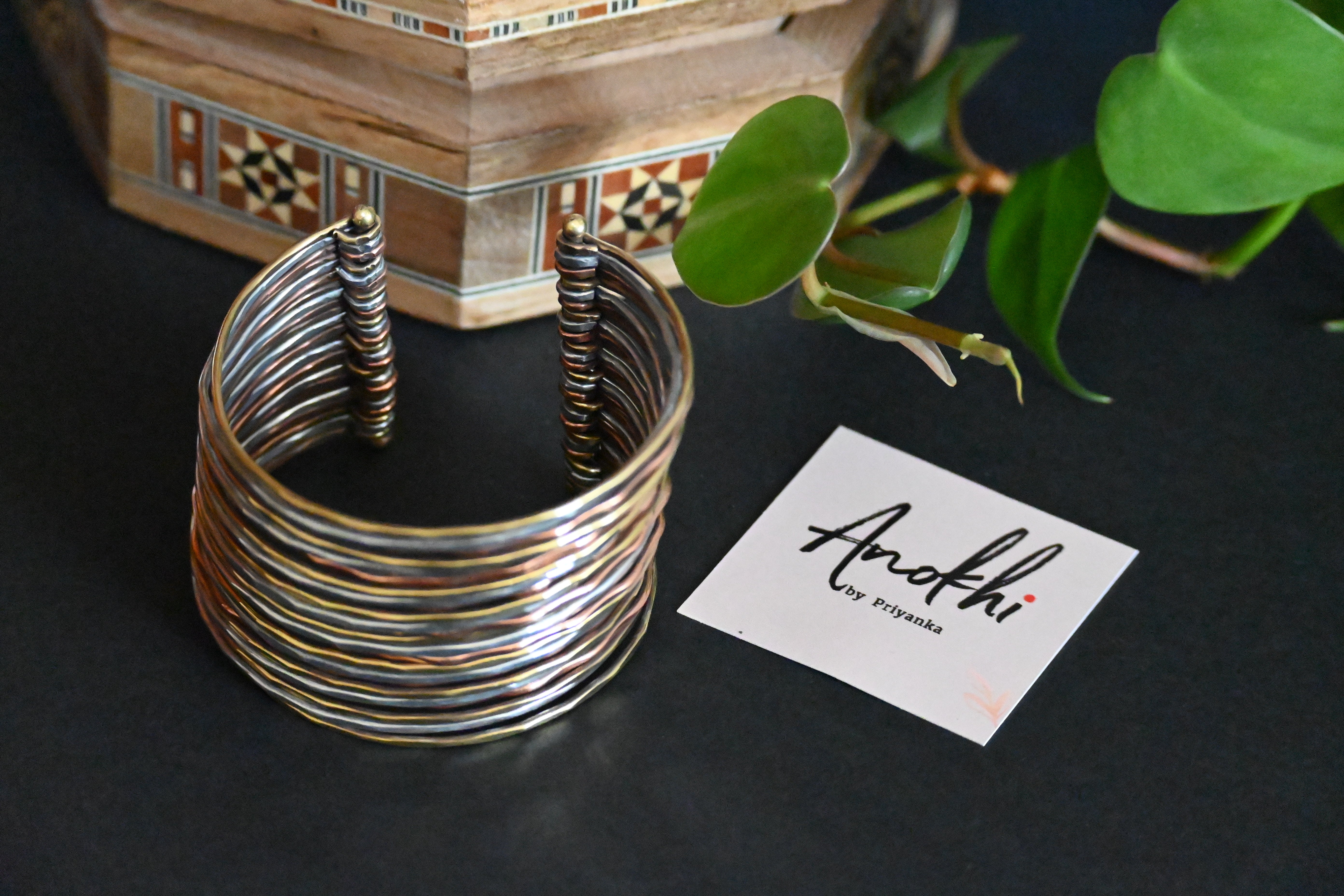 Multi Band Bolo Toggle Cuff Bangle