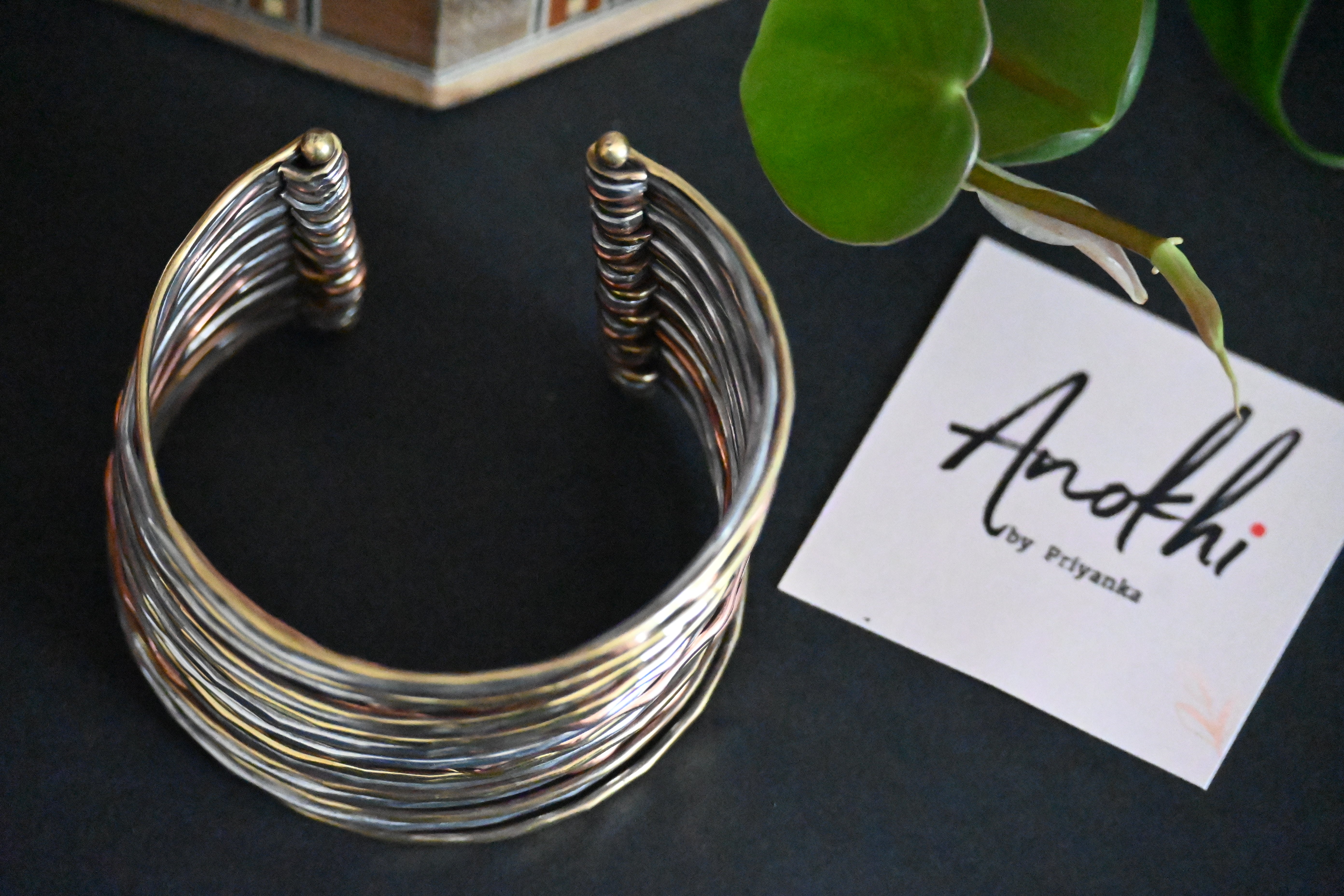 Multi Band Bolo Toggle Cuff Bangle