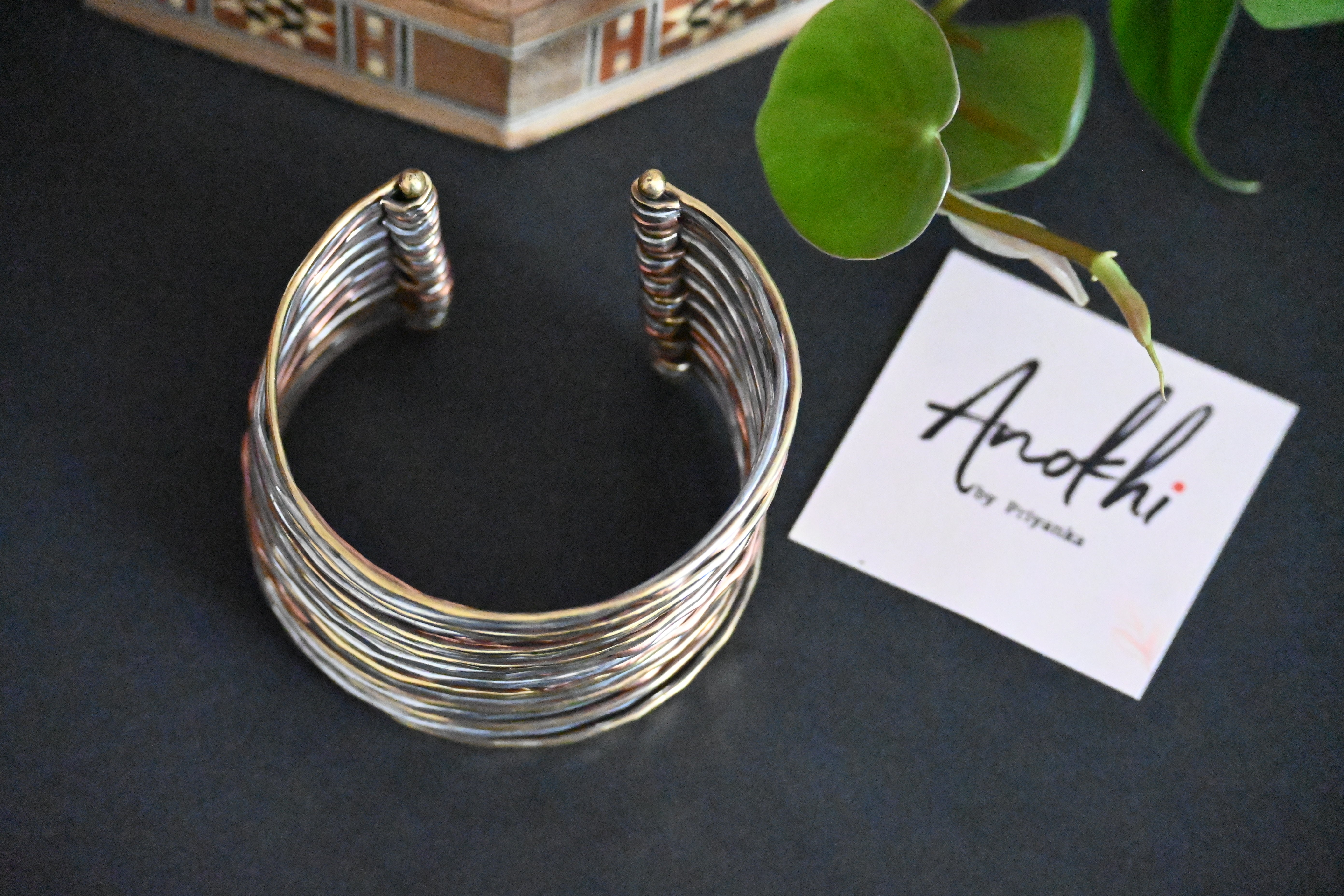 Multi Band Bolo Toggle Cuff Bangle