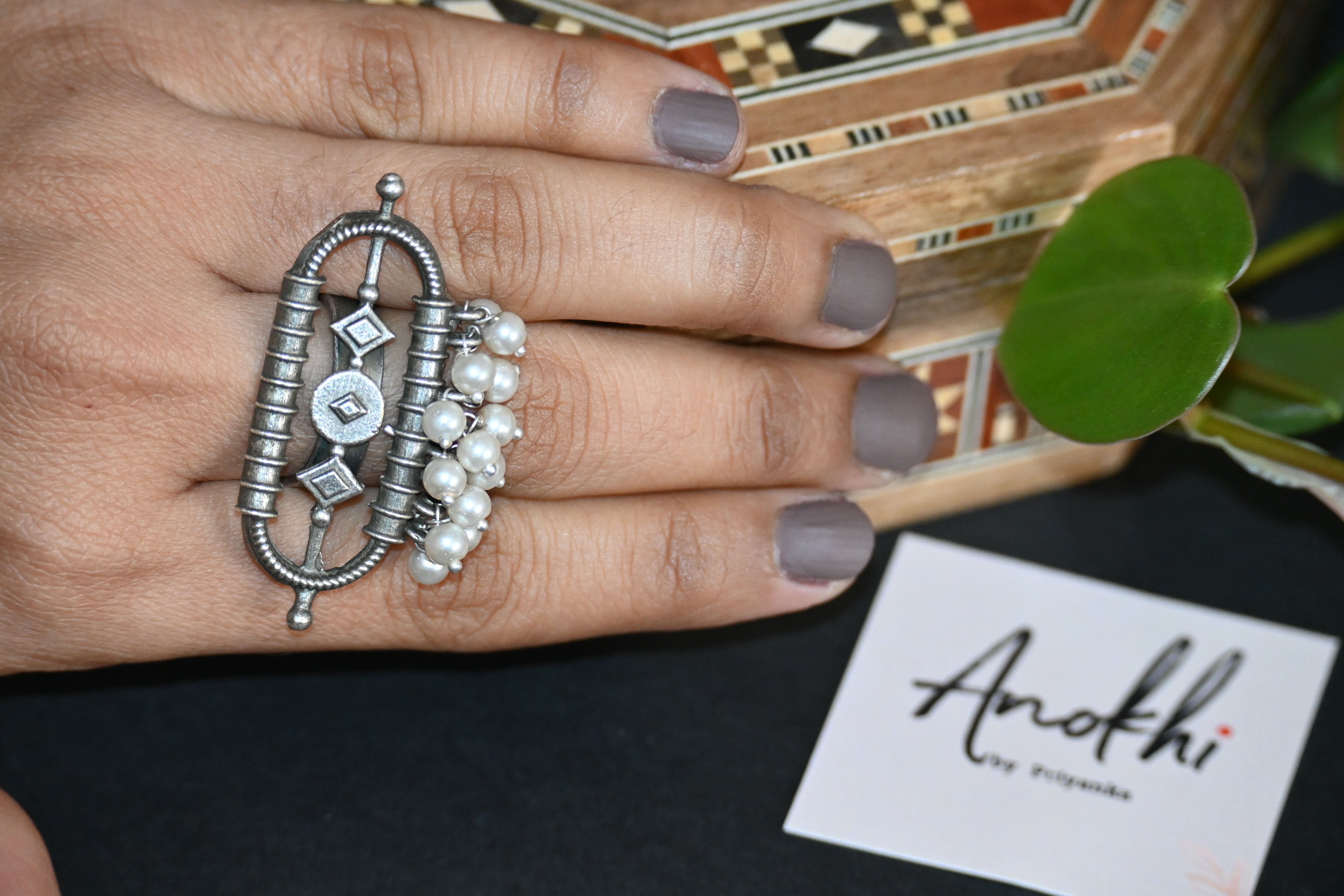 Fusion Rings Silver pearls