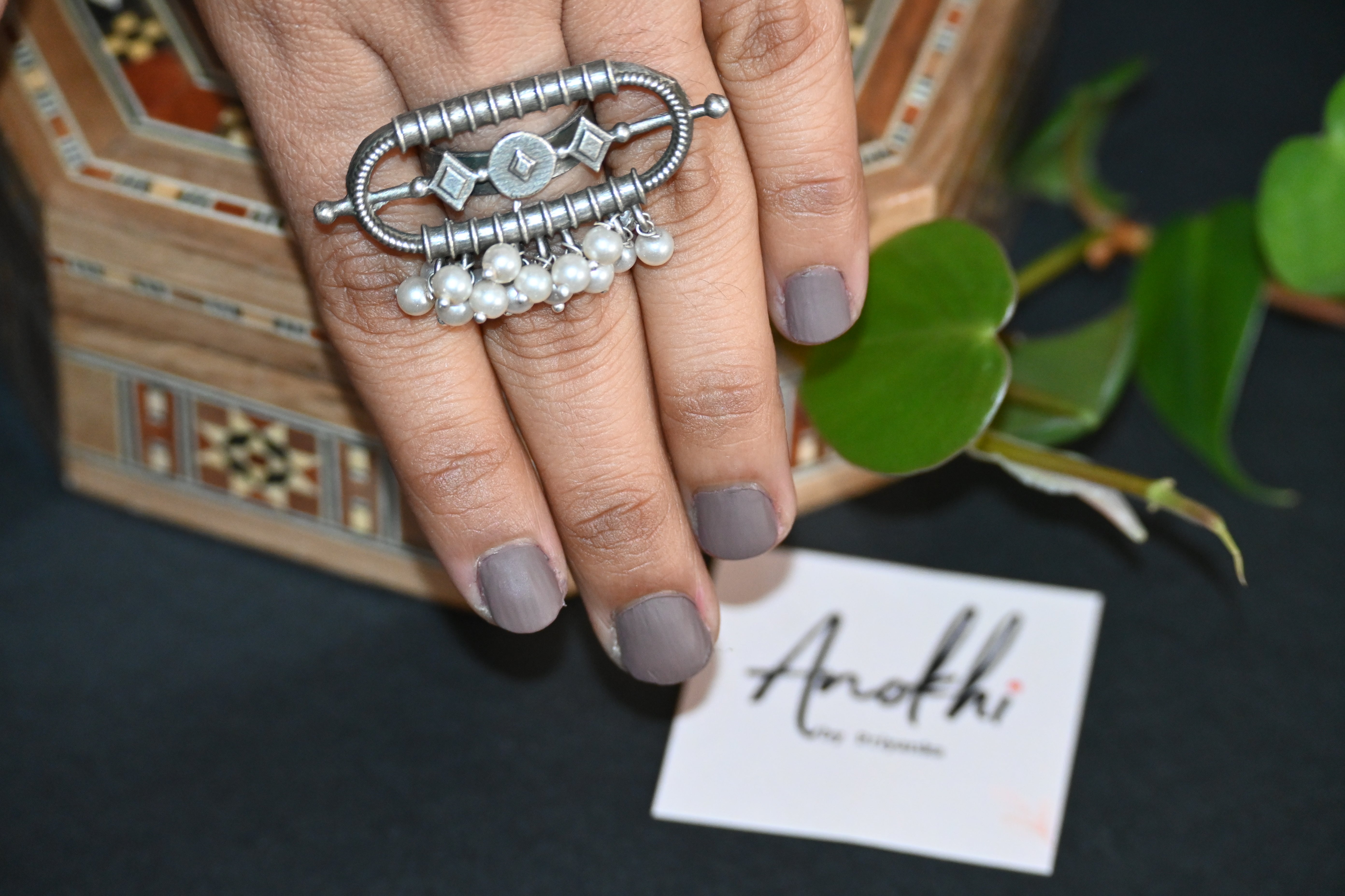 Fusion Rings Silver pearls