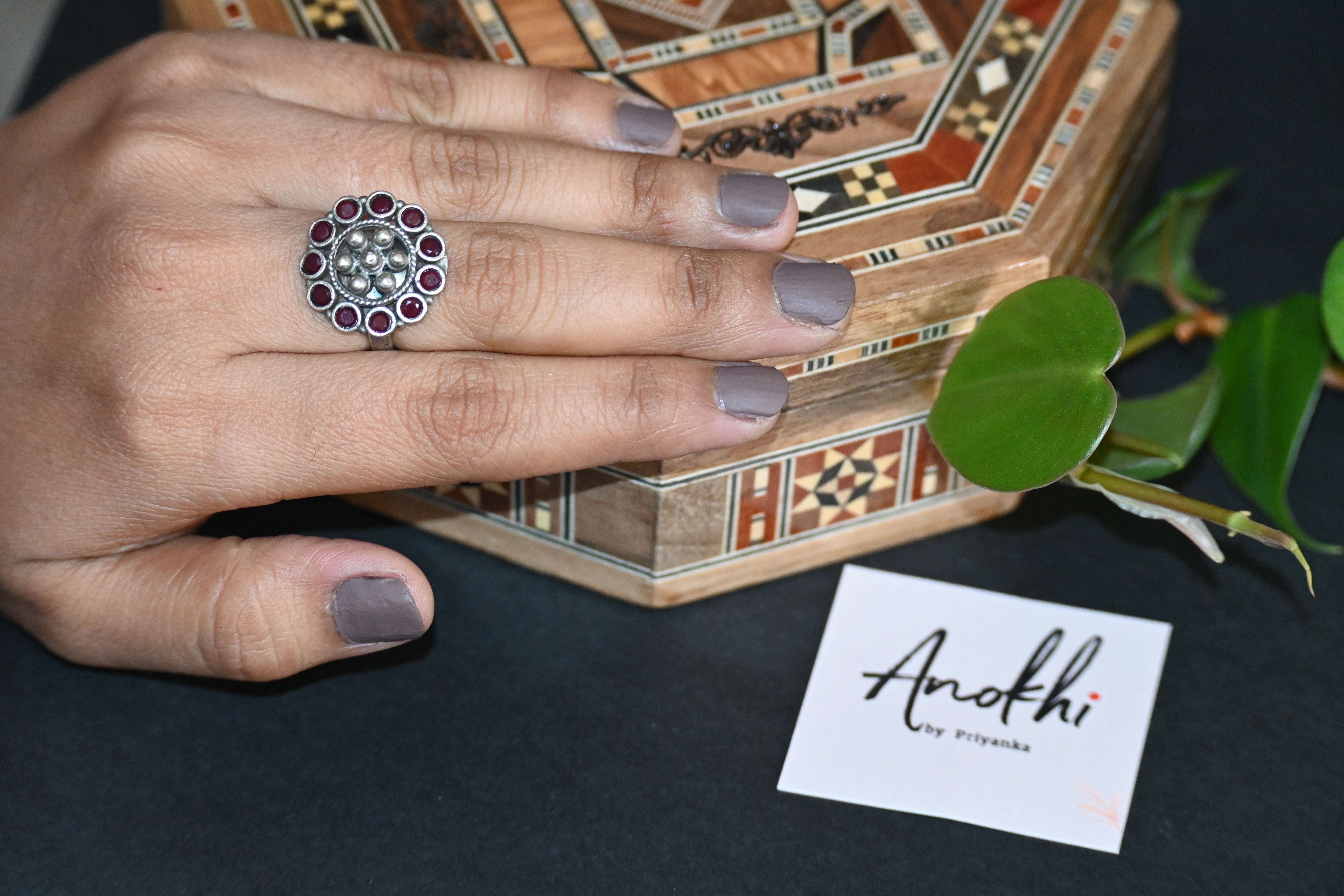 Round Mini Stone Ring