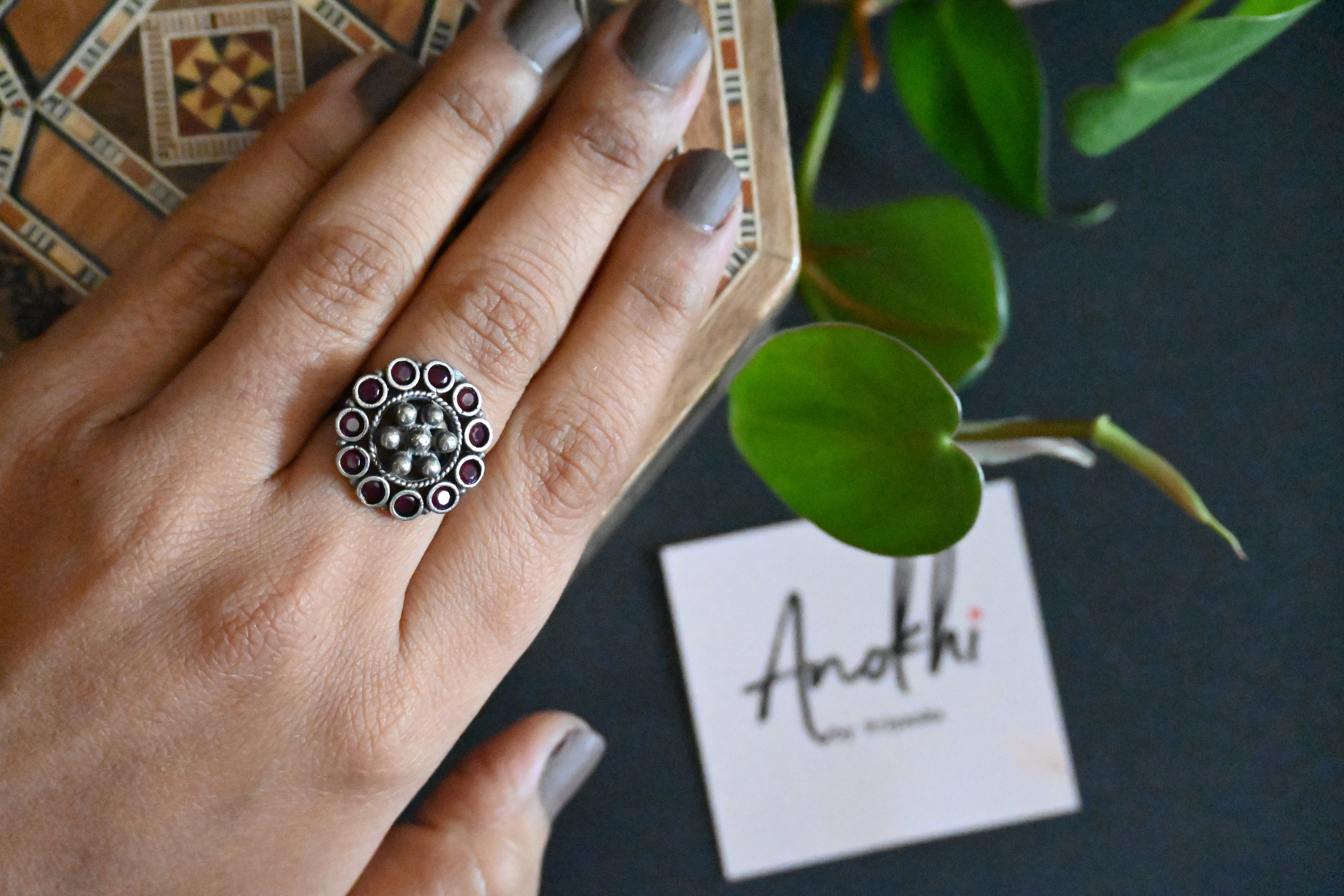 Round Mini Stone Ring
