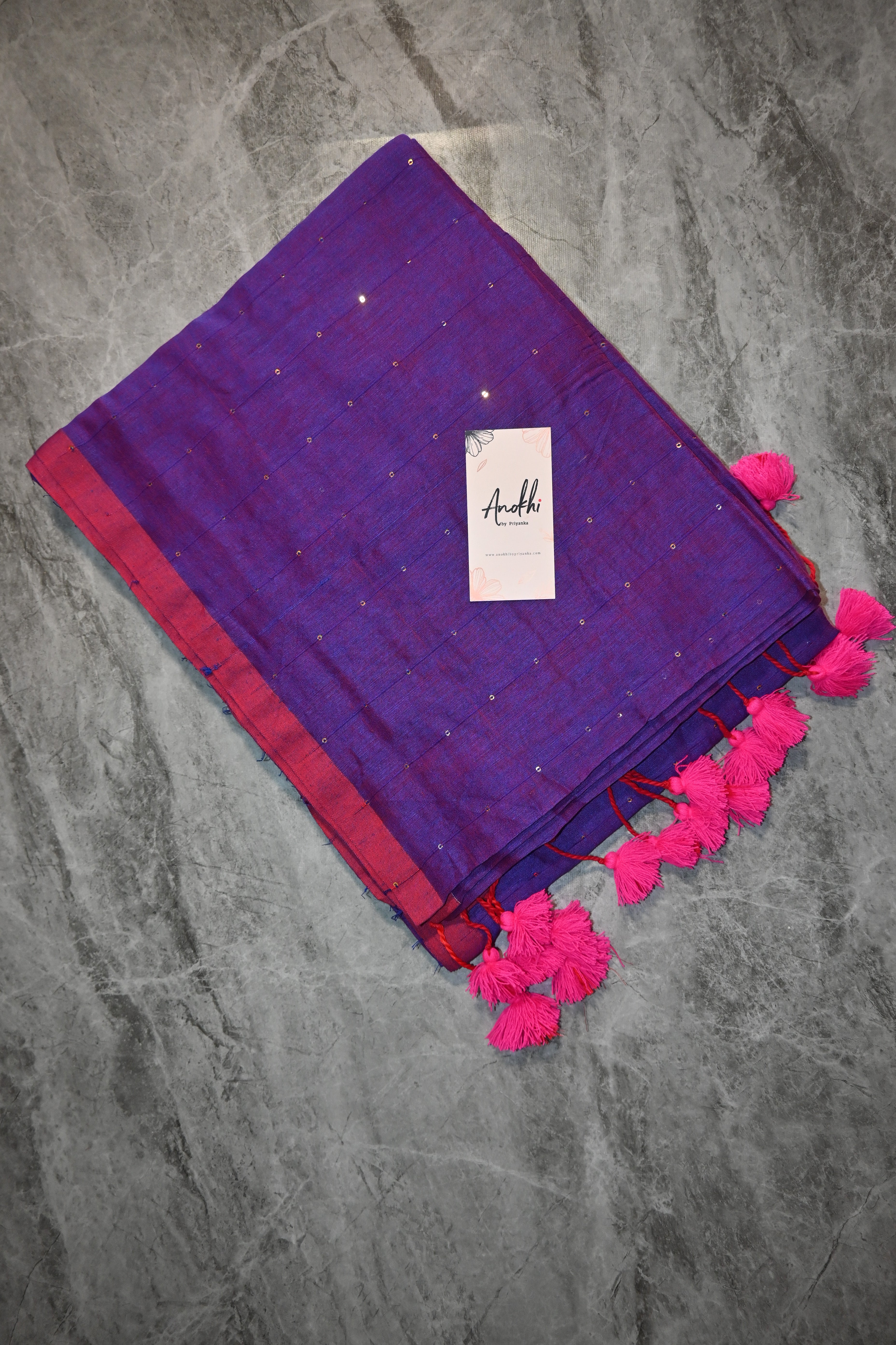 Mul cotton Janaki saree with sequins work (stiched)