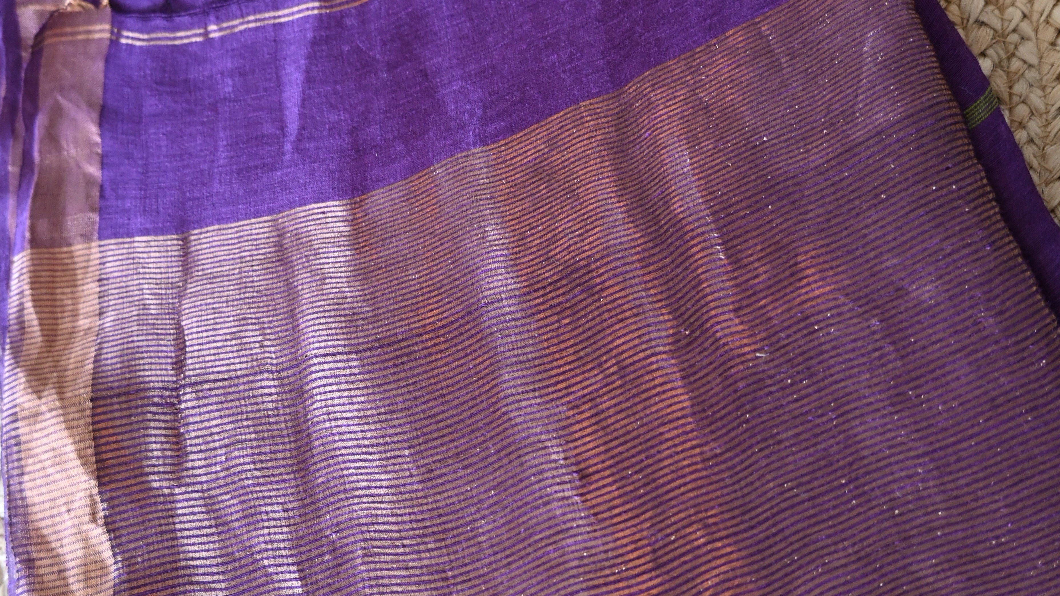 Pure Silk Linen Lotus saree