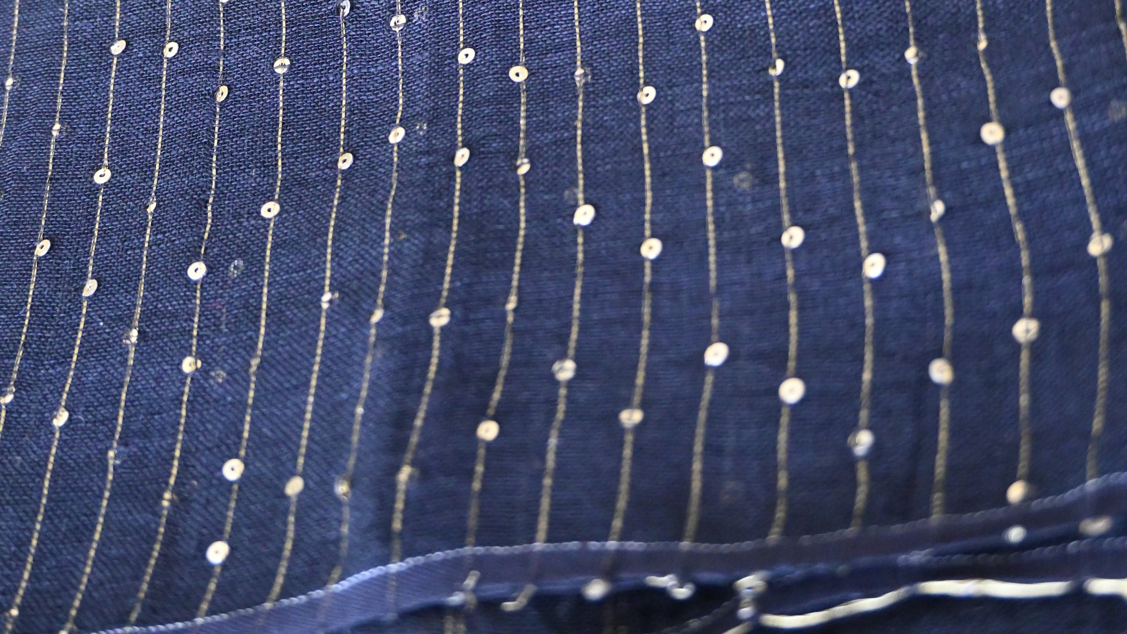 Pure Linen Black Sequin Work Handwoven Saree