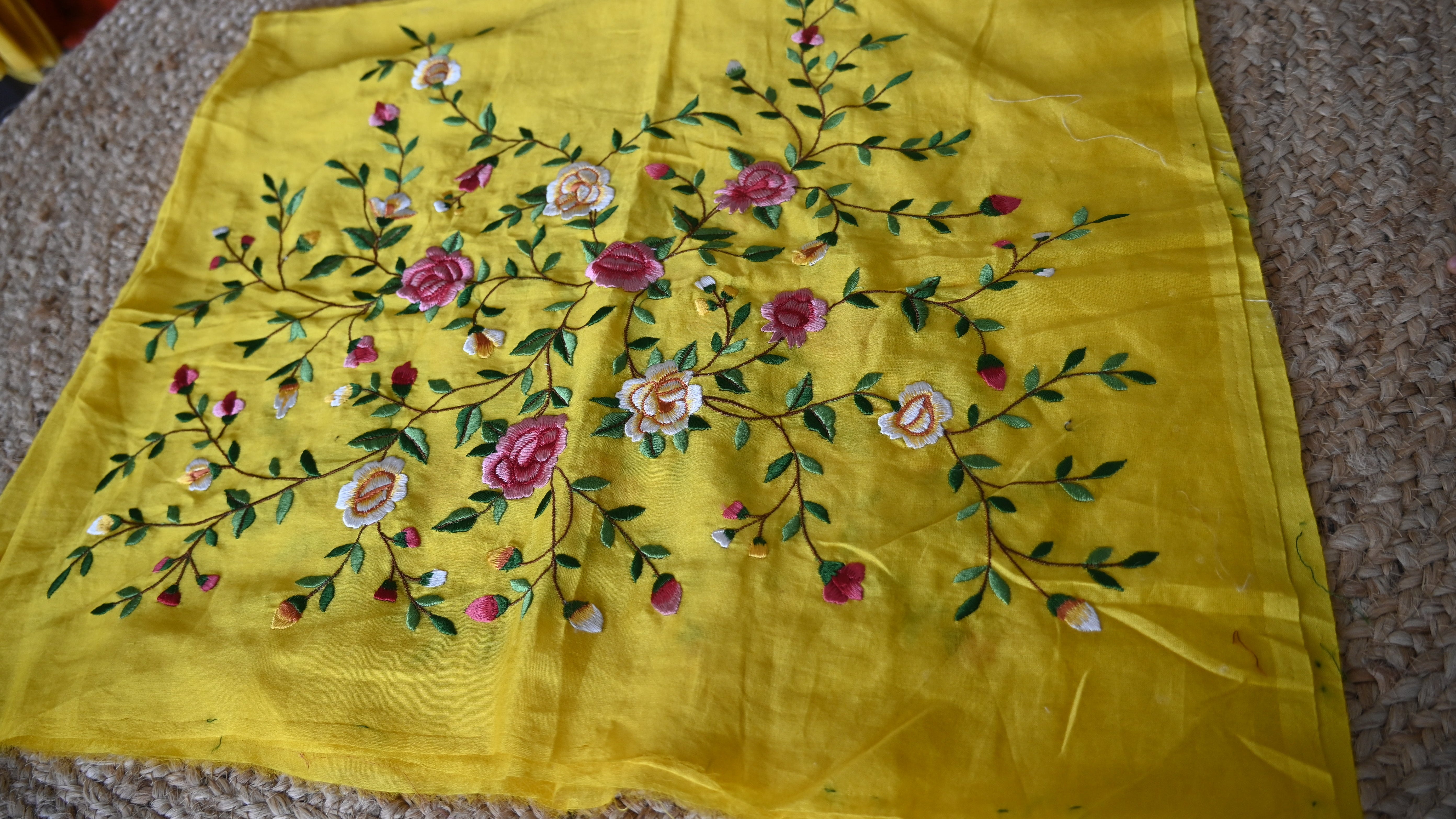 Pure Organza Silk Patch Embroidery Saree