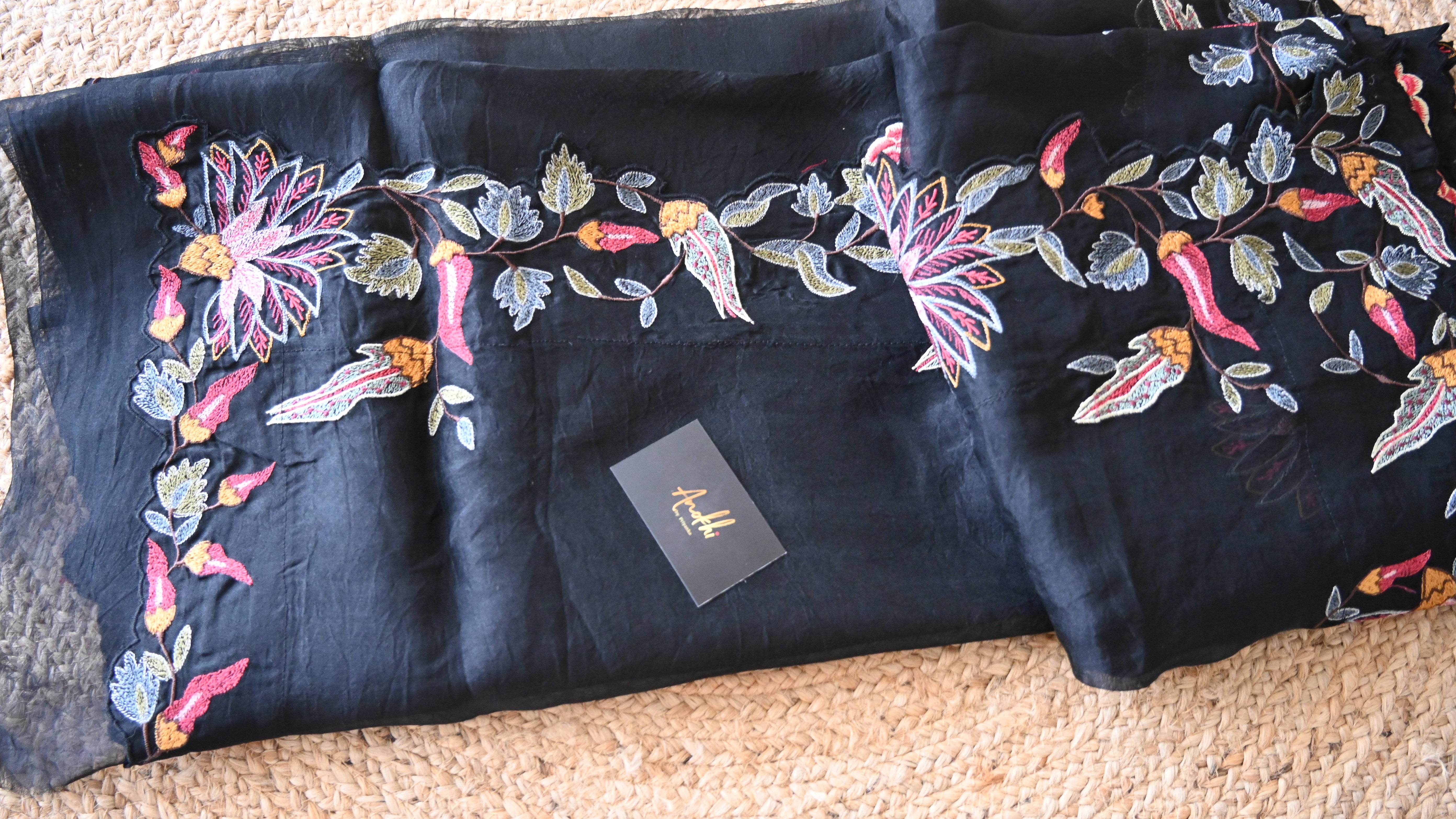 Pure Organza Silk Applique Work Saree