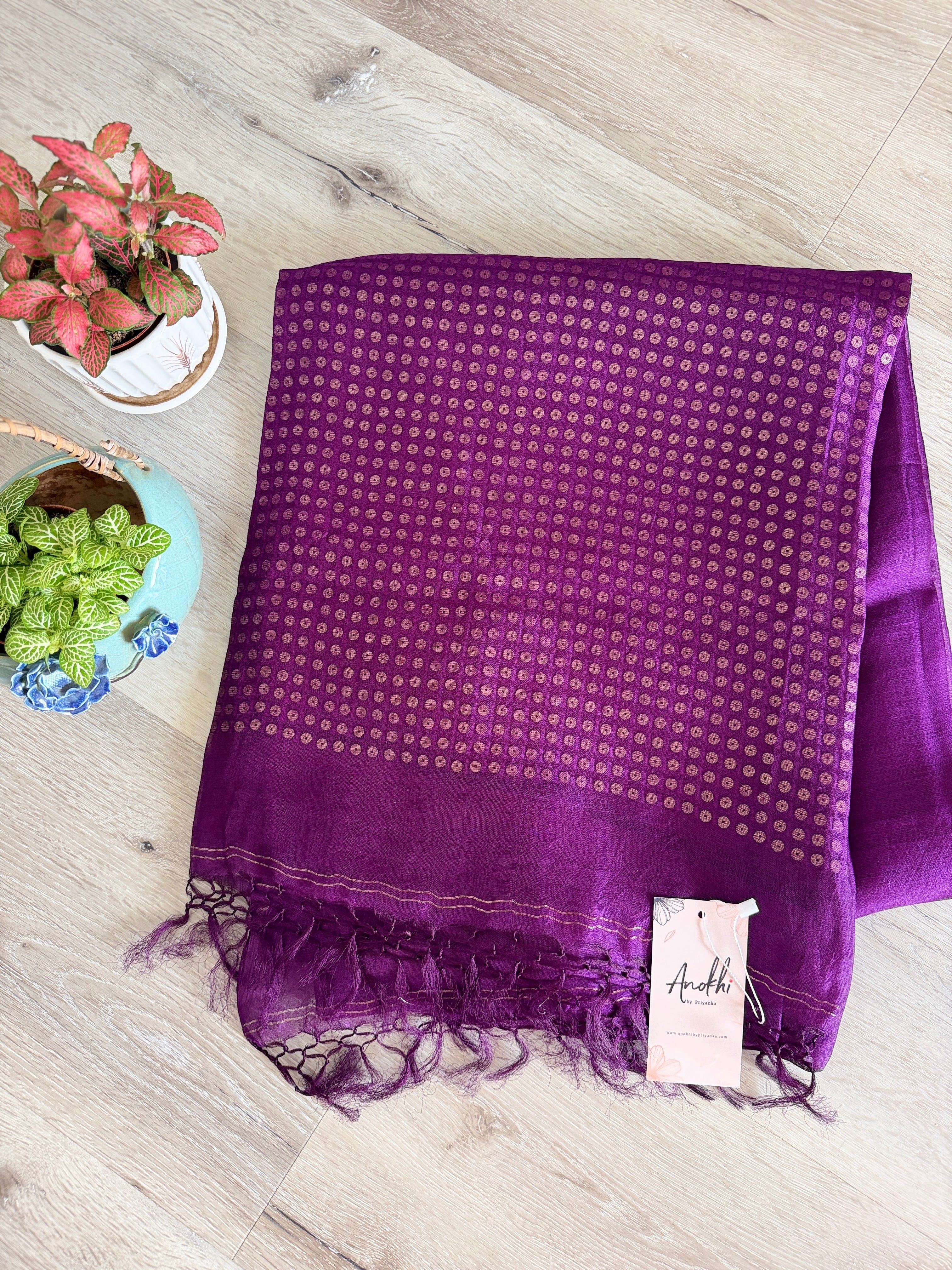 Purple Muslin Silk Saree