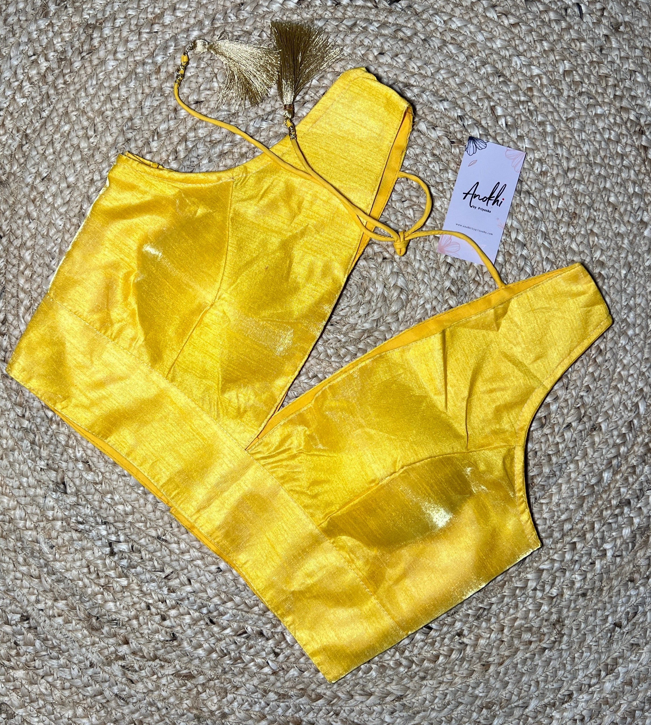 Pure Silk Yellow Designer Blouse