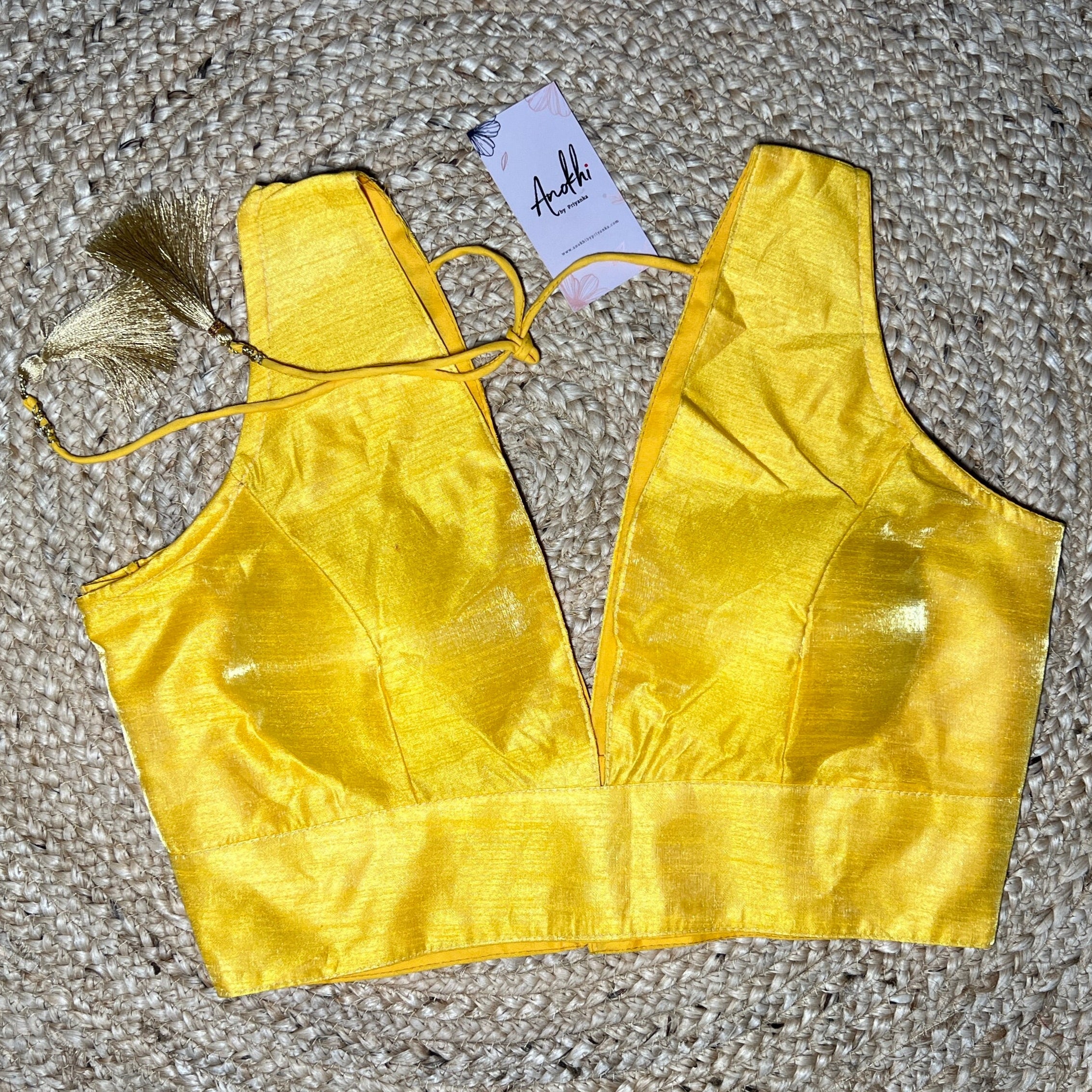 Pure Silk Yellow Designer Blouse