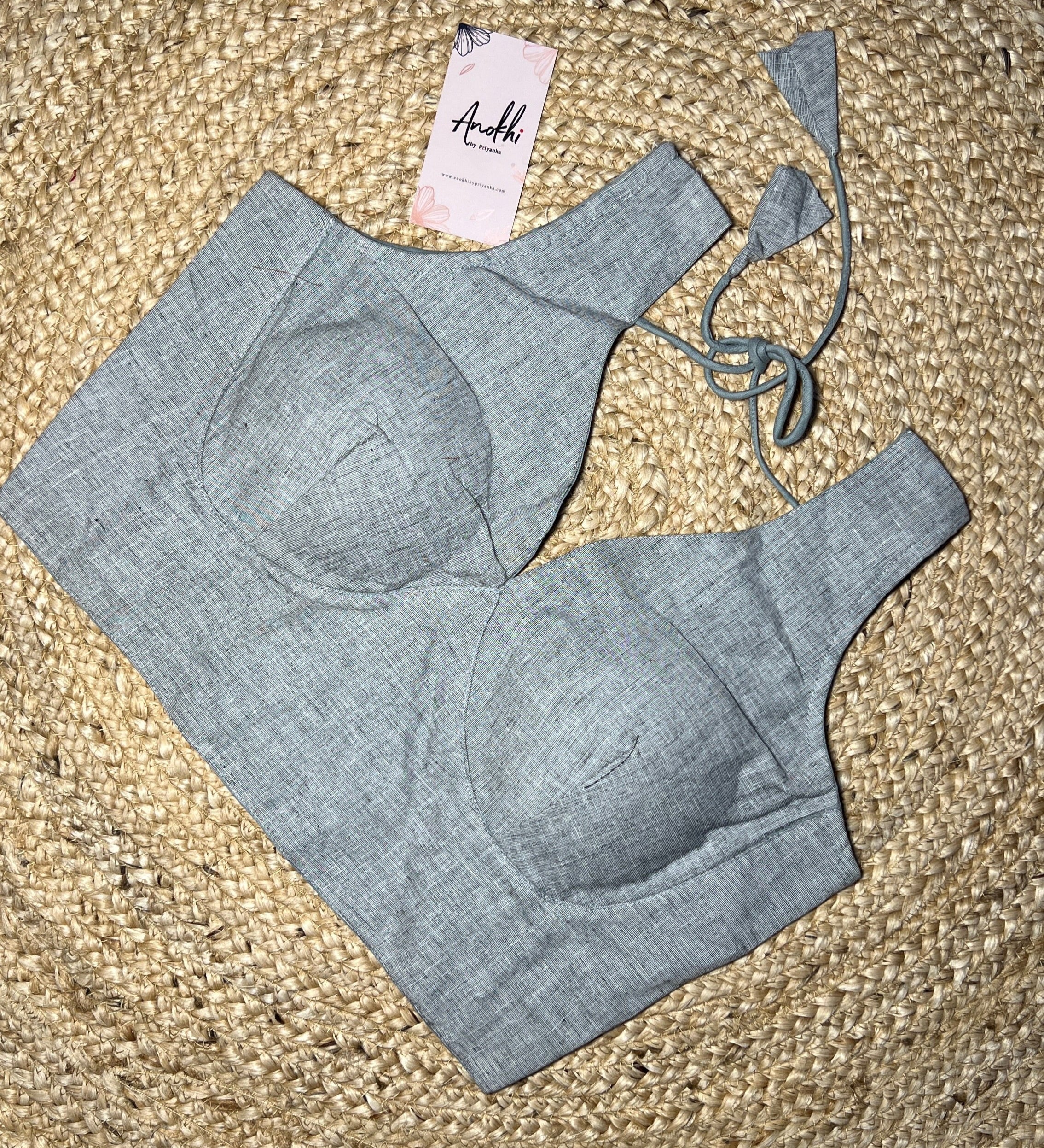 Gray Color Cotton Designer Bollywood Blouse