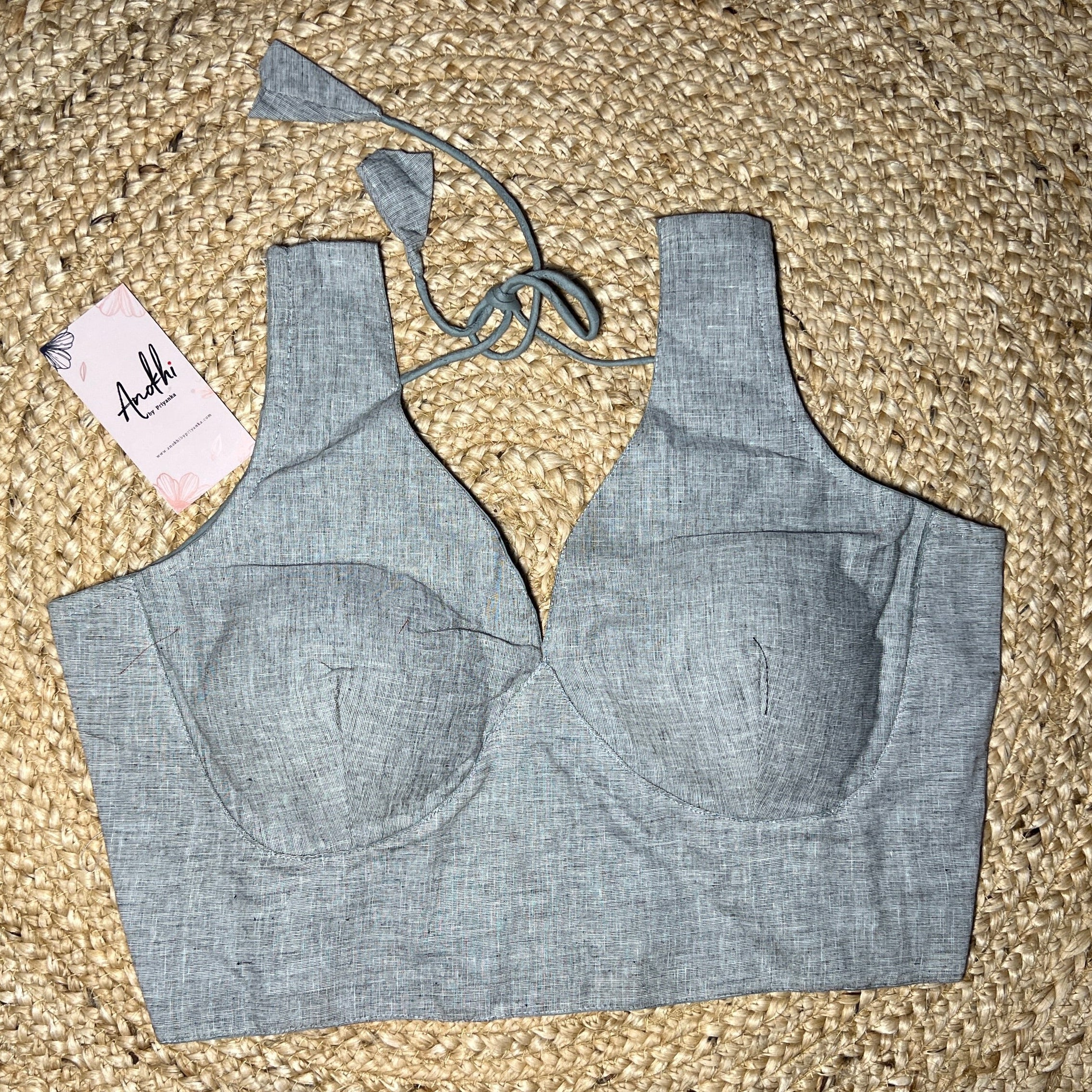 Gray Color Cotton Designer Bollywood Blouse