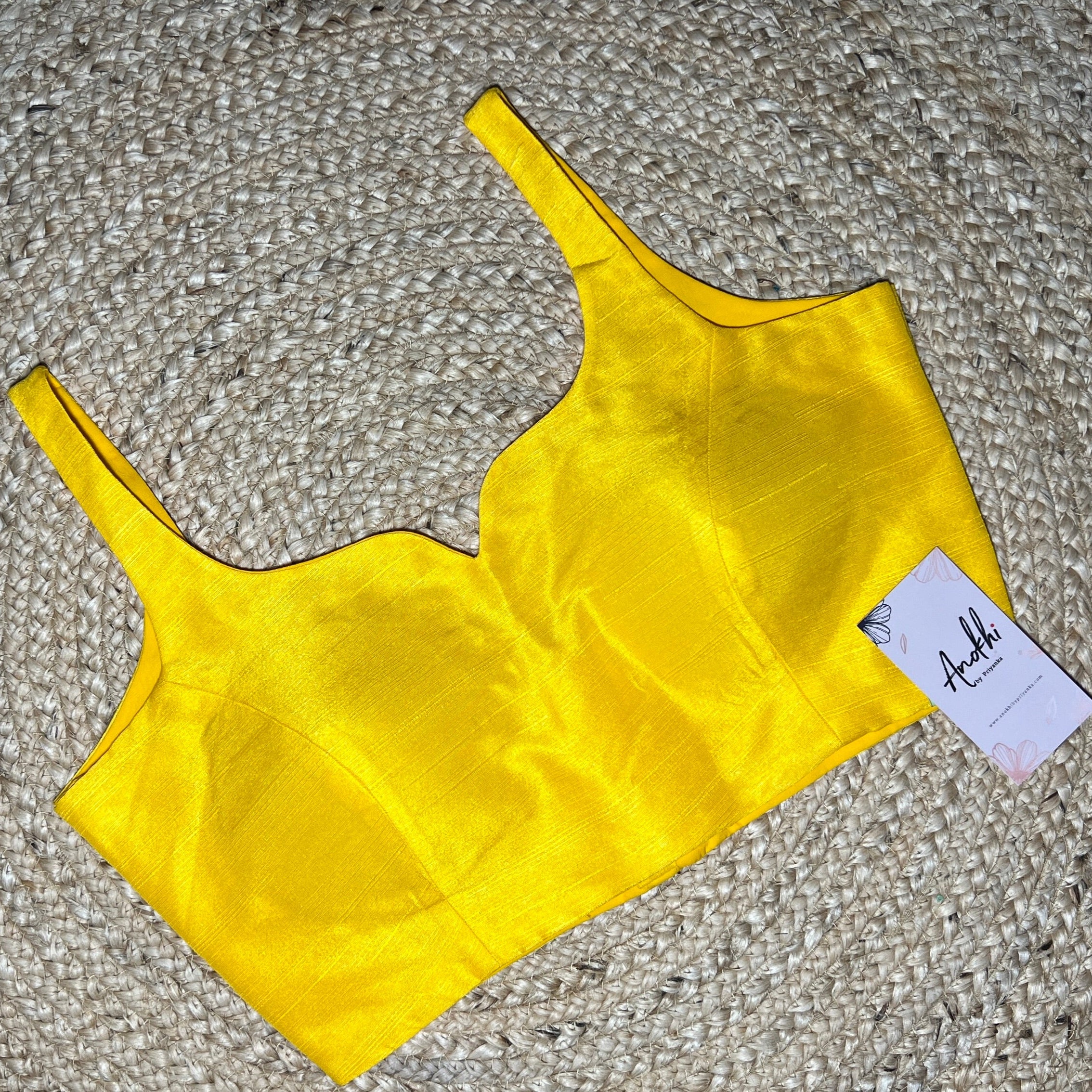 Yellow Designer Silk Blouse