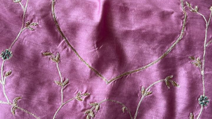 Pure Organza Silk Hand Embroidery Saree